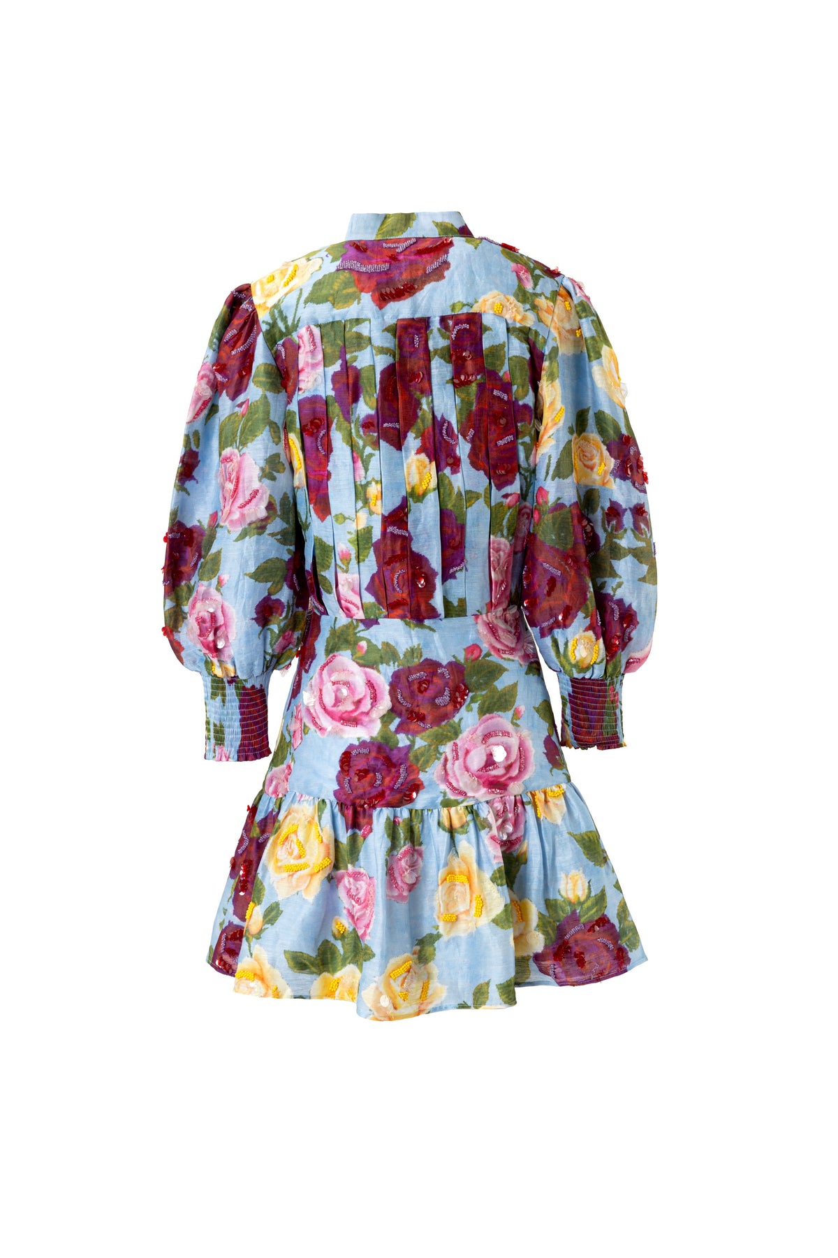 Wild Rose Pleated Mini Dress