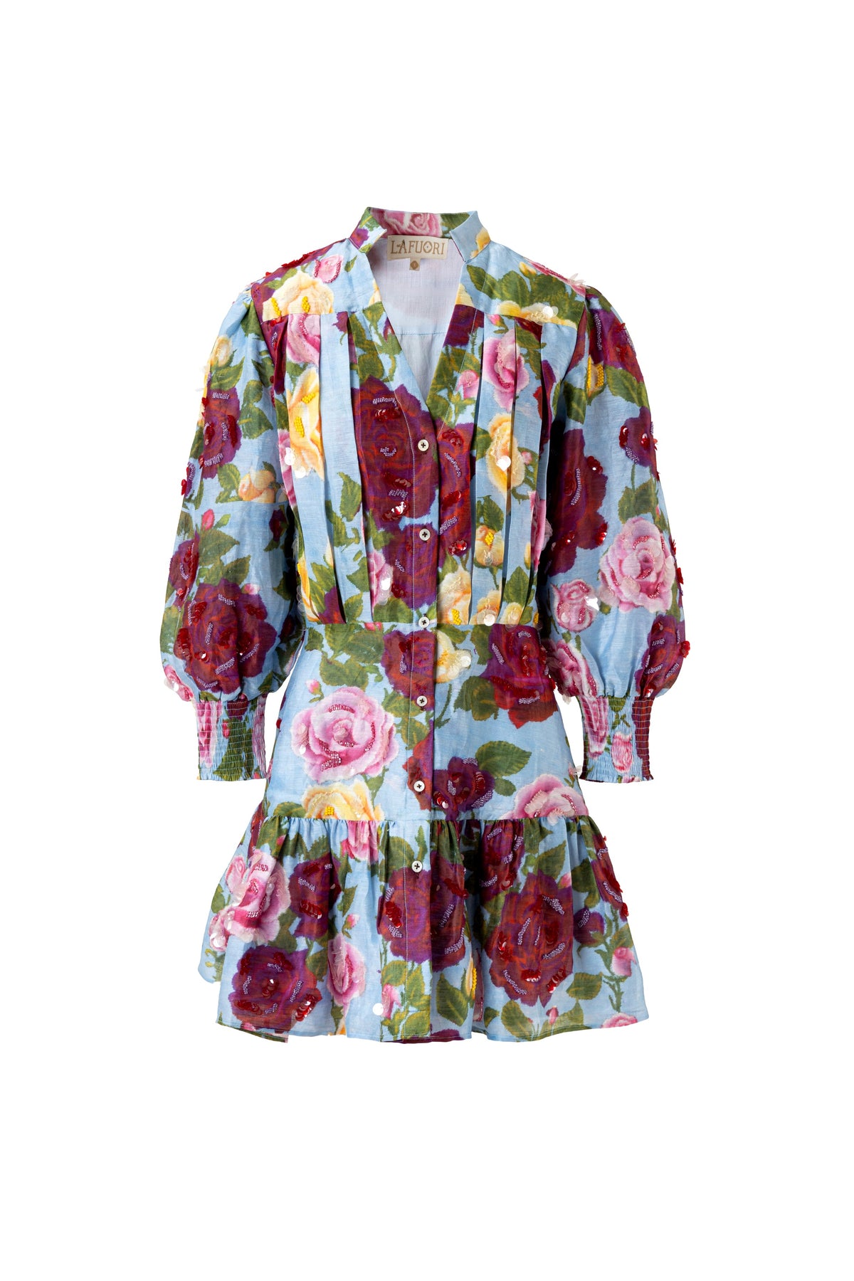 Wild Rose Pleated Mini Dress