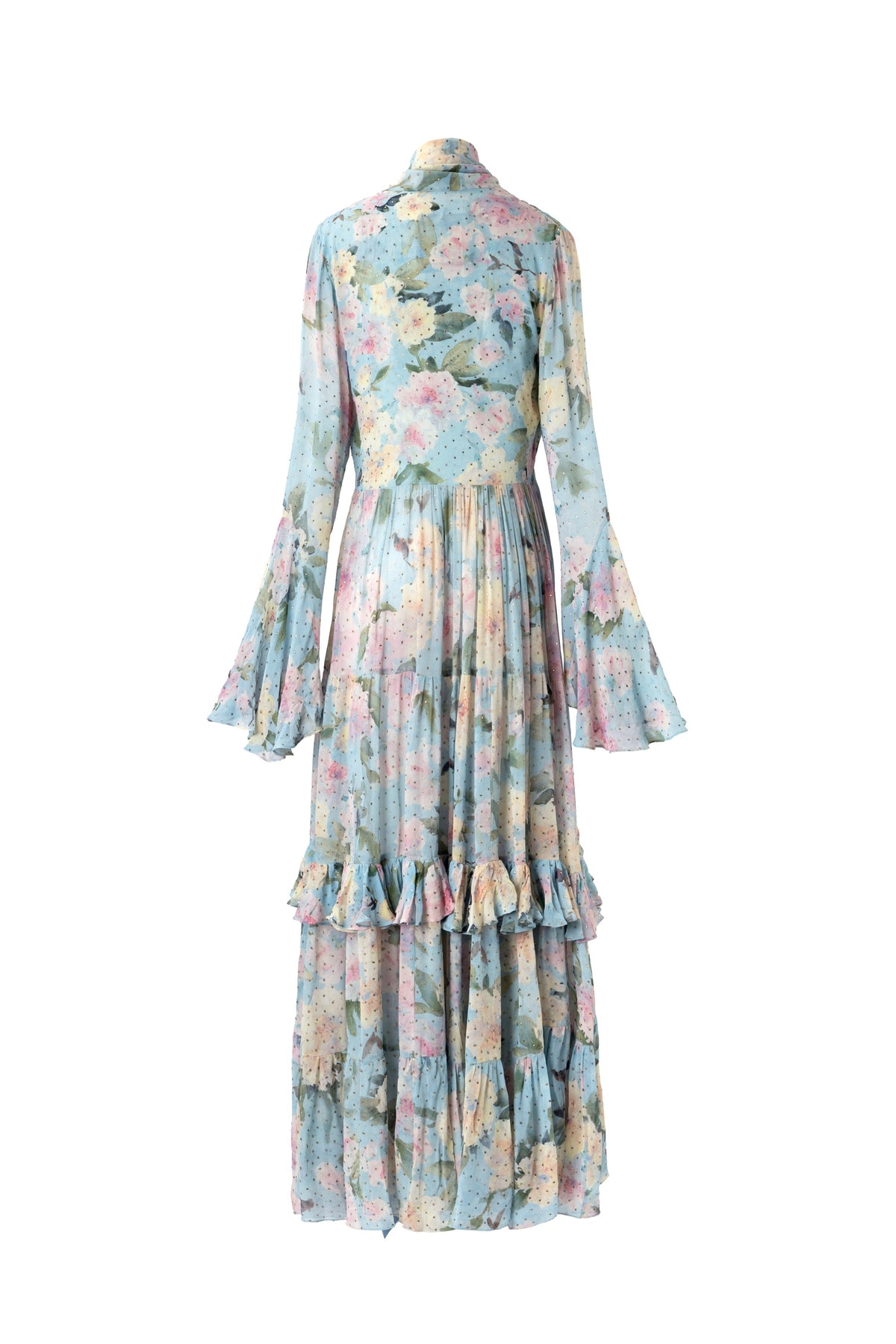 Blue Botanica Haze Ruffle Dress