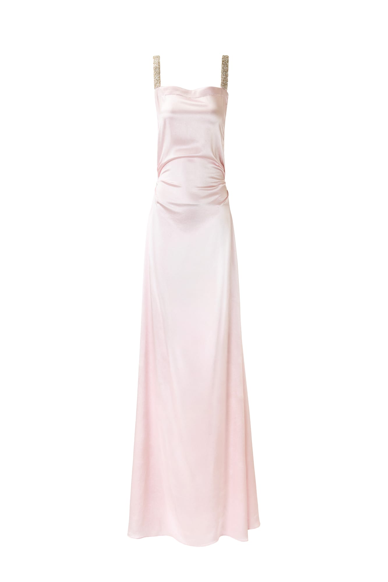 Designer cocktail dress in pink, luxury midi dress with silk-touch fabric and sleek evening silhouette