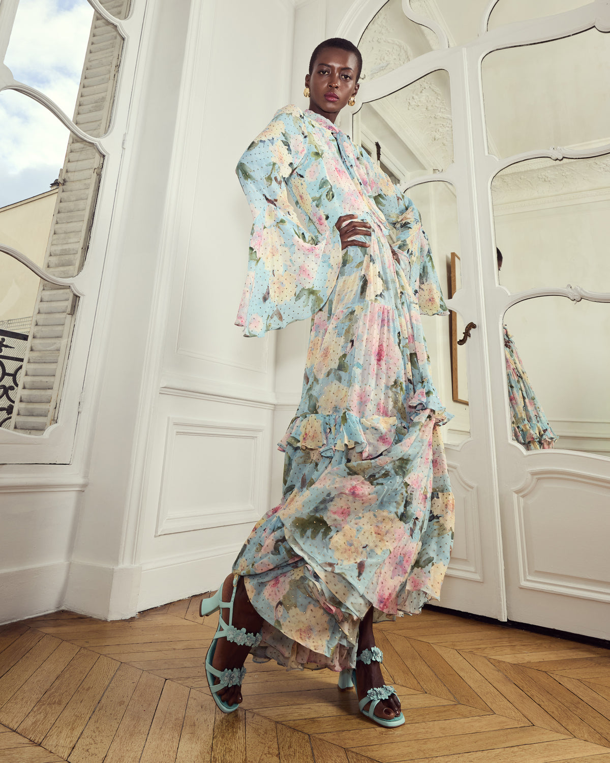 Mist Haze Ruffle Dress