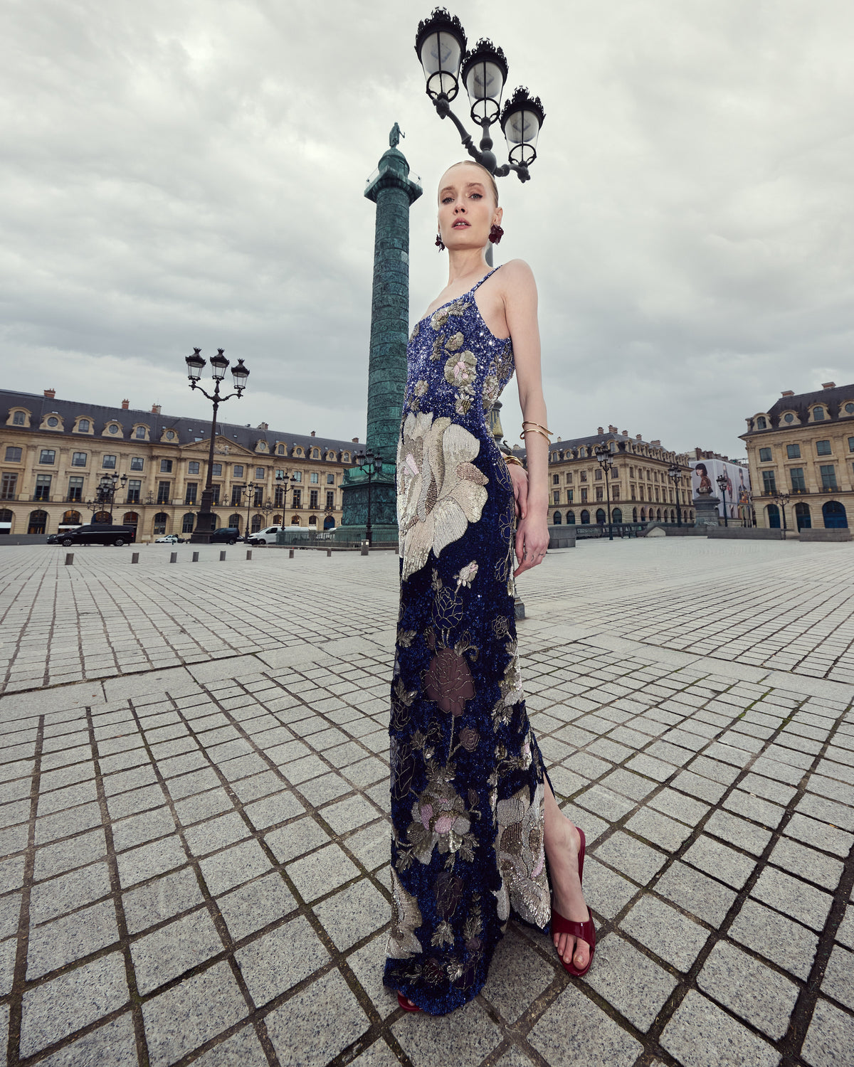 Midnight Sapphire Embellished Dress
