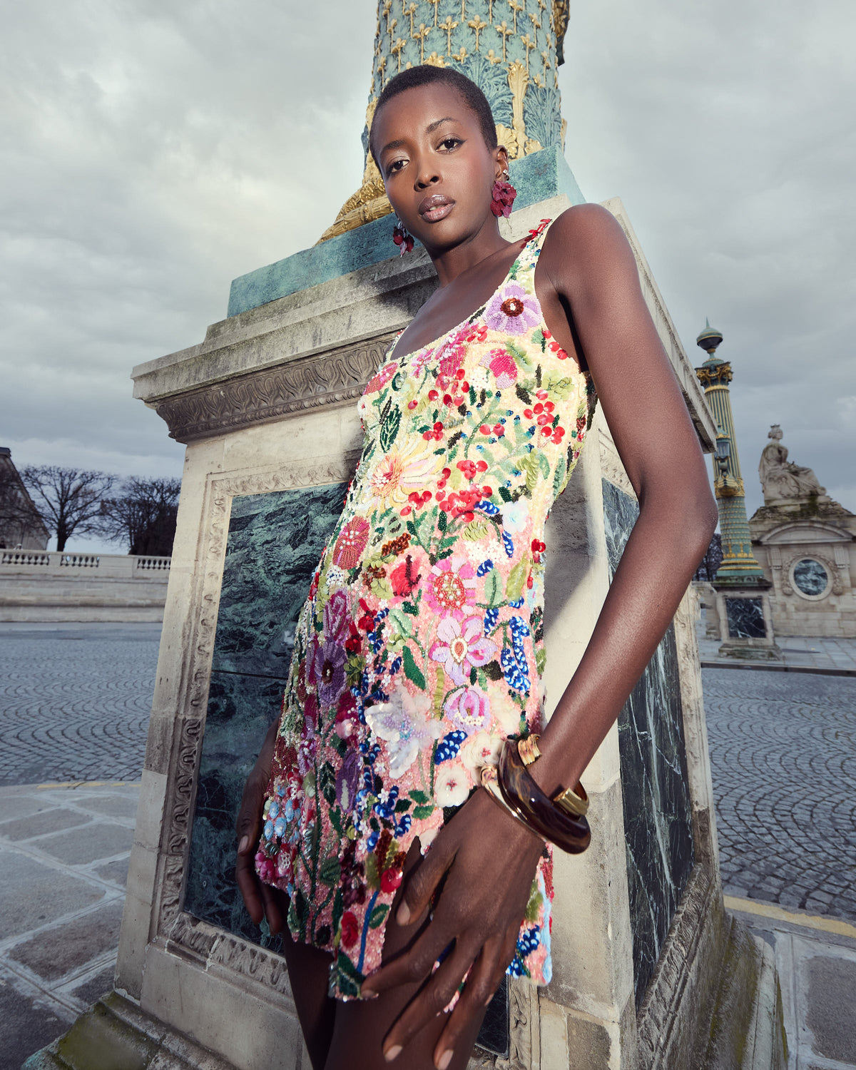 Sunlit Embellished Mini Dress