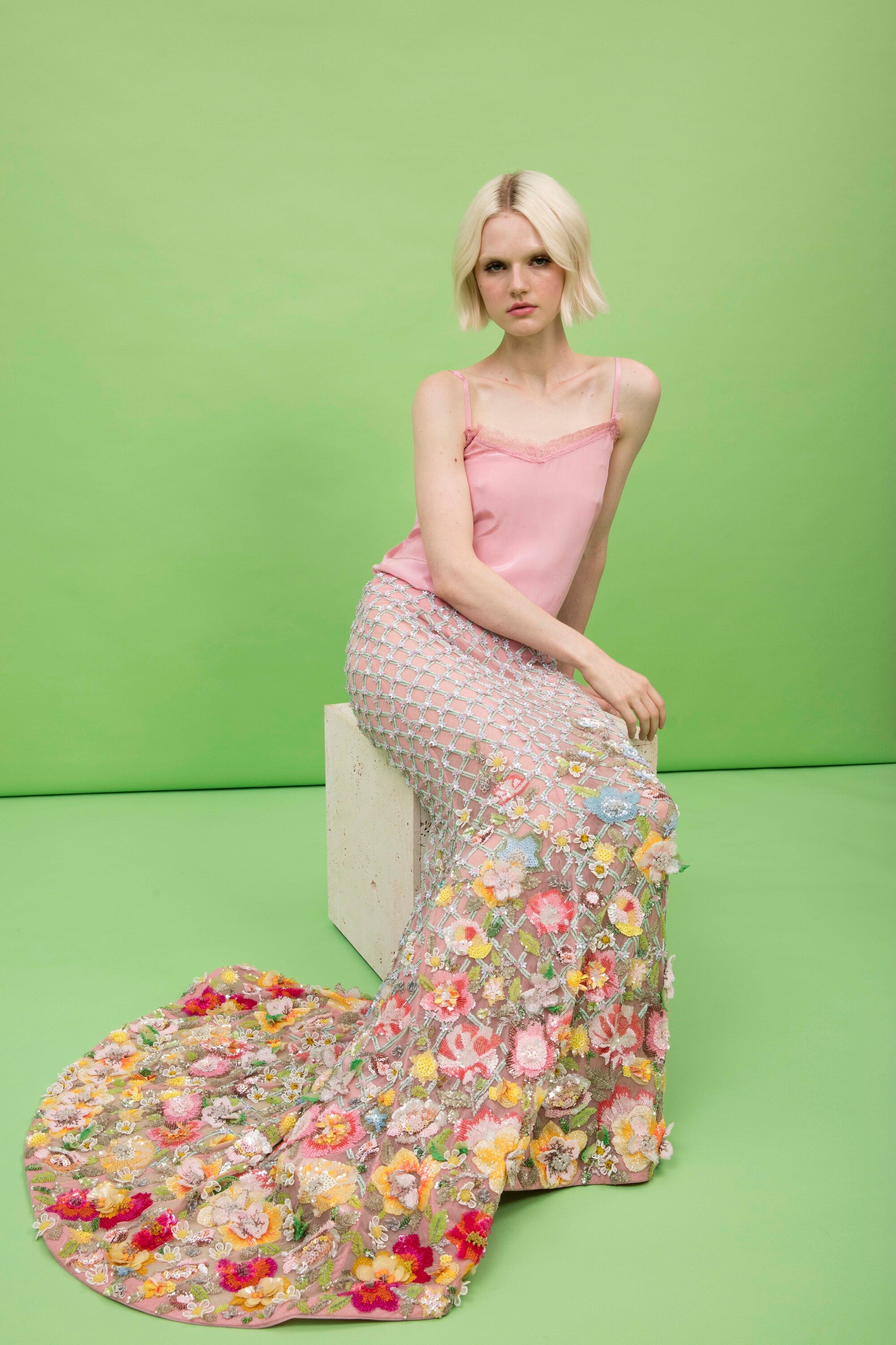 Aurora rose quartz Twilight Blossom Skirt