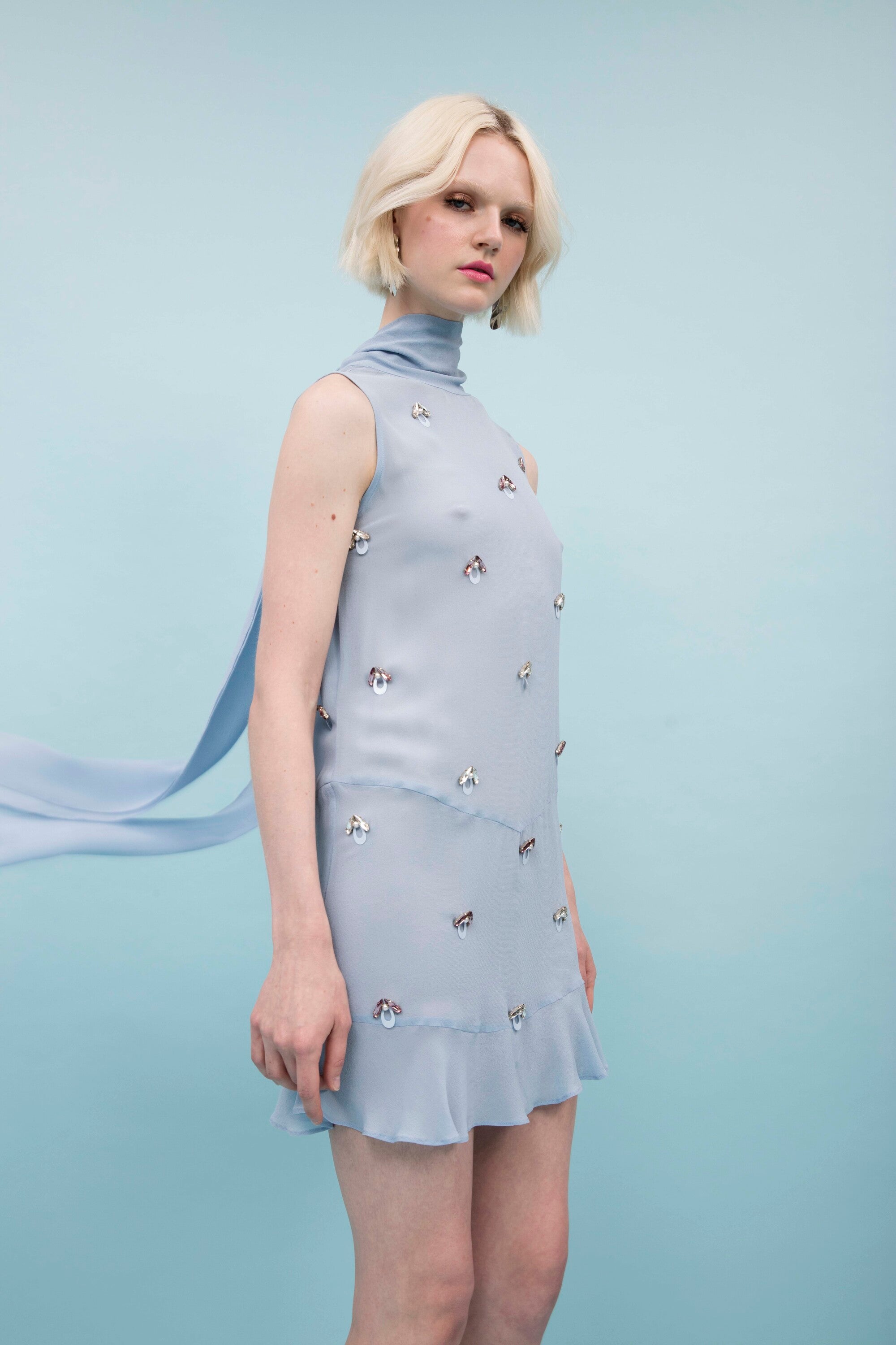 Azure Crystal cove mini Dress