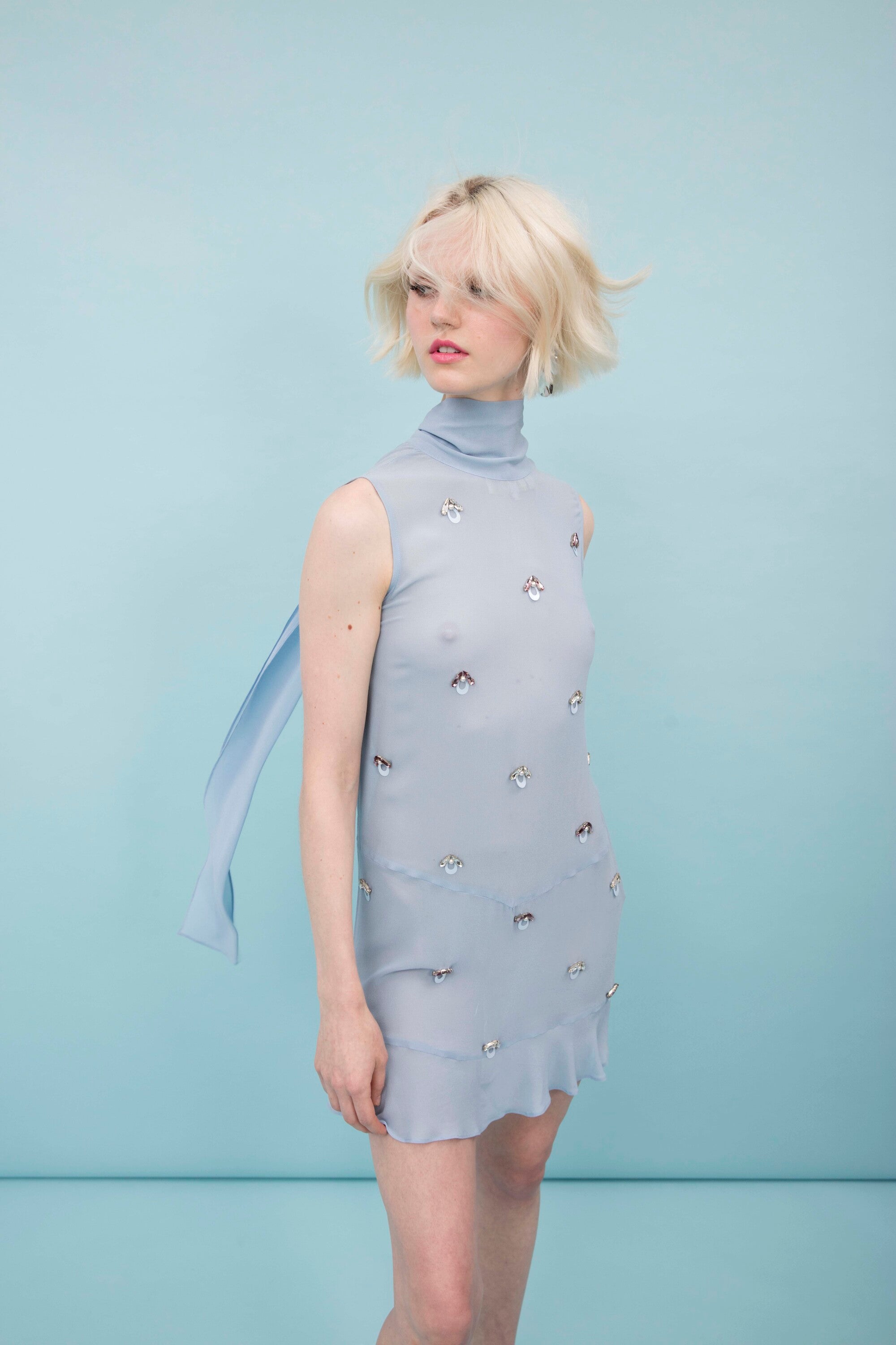 Azure Crystal cove mini Dress