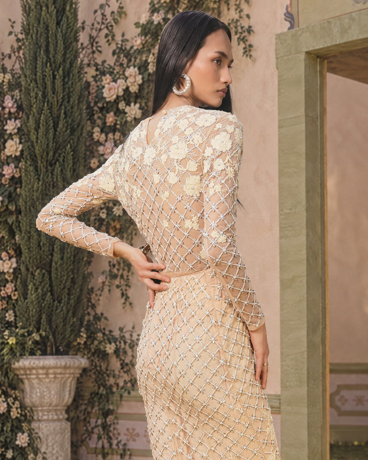 Champagne Veil Embellished Leotard