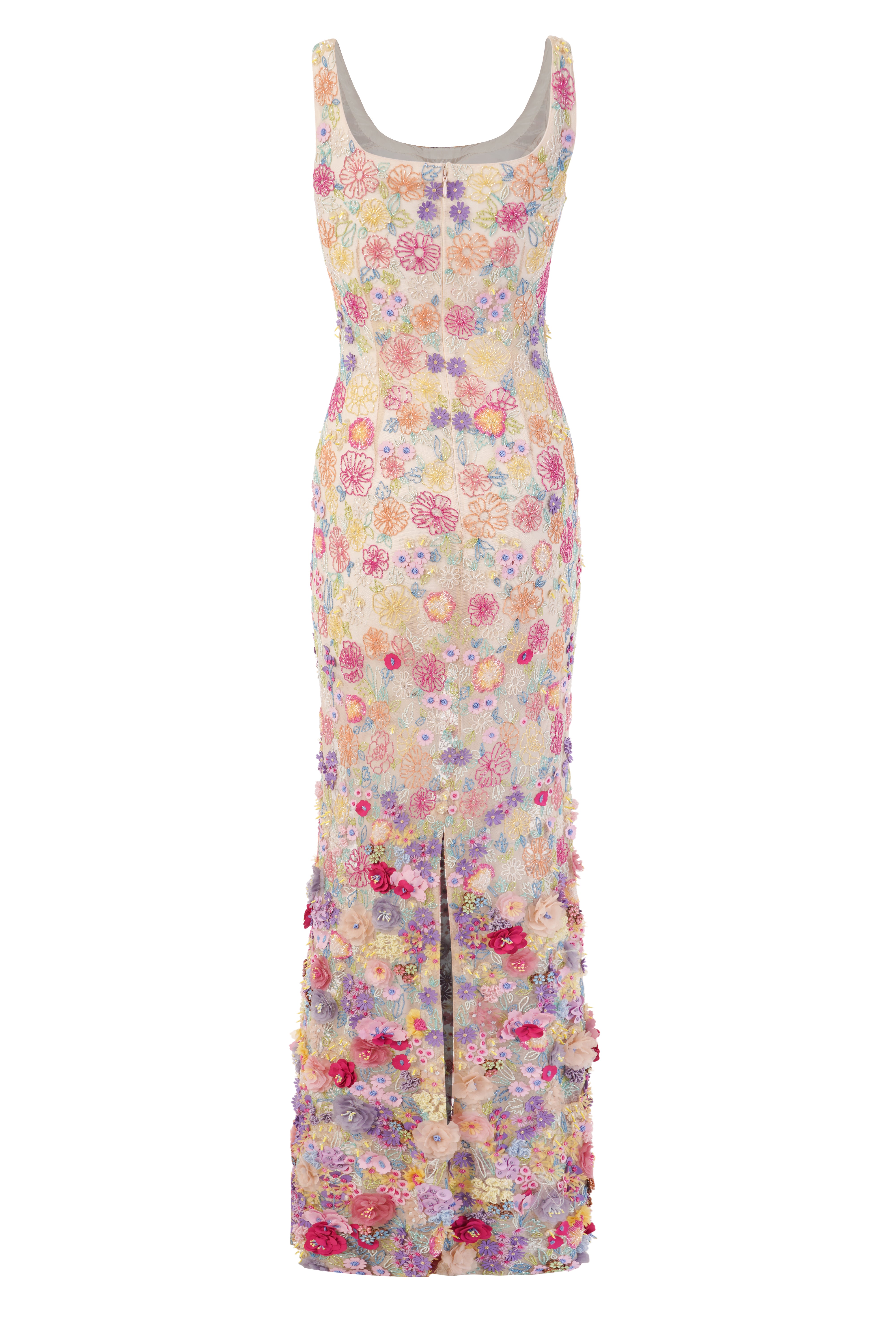 Floral Embrace 3D Embellished Dress