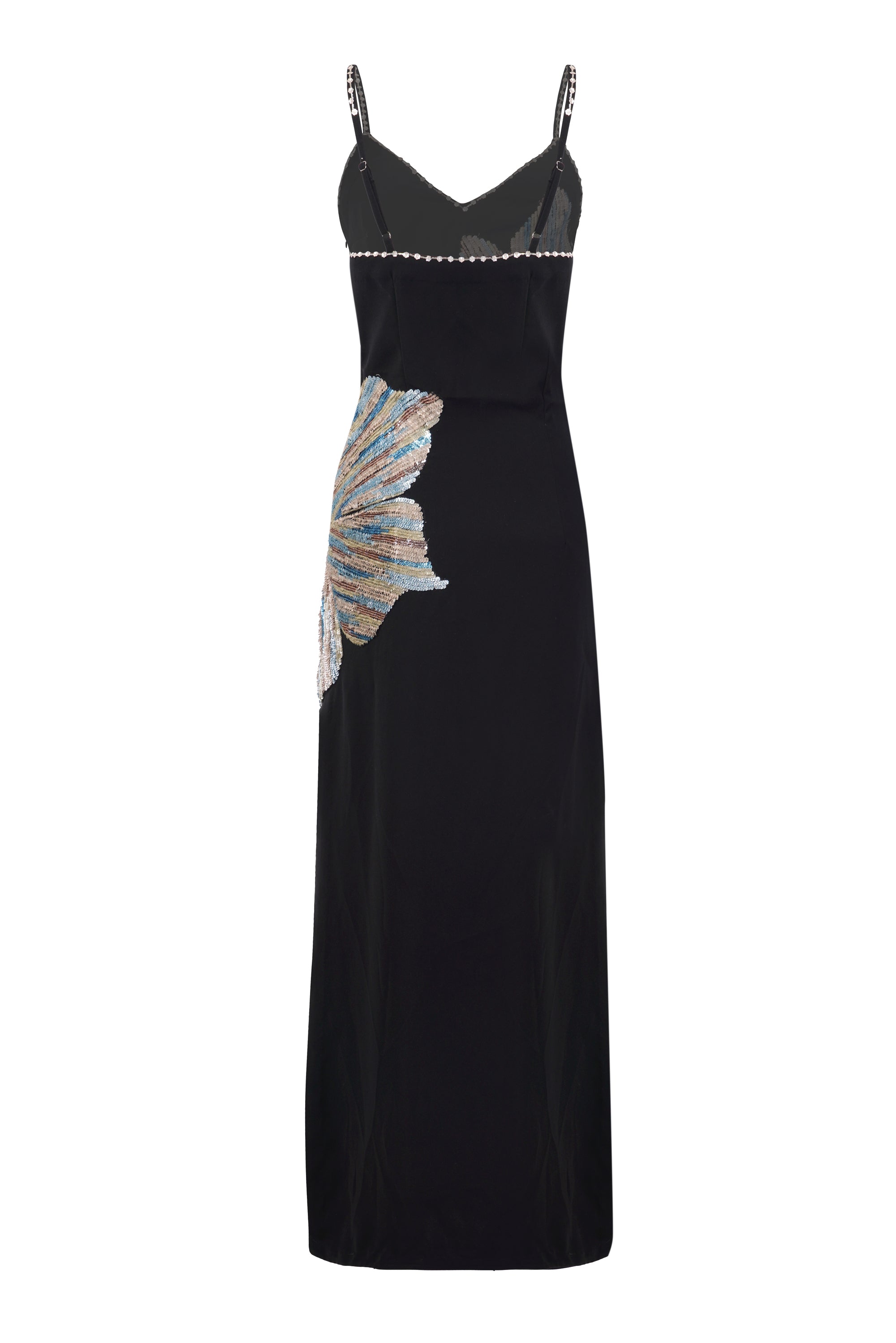 Calla blue lily noir slip dress