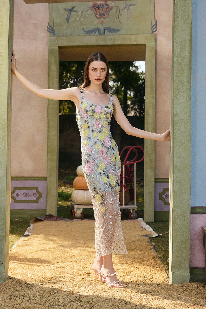 Floral embroidered dress