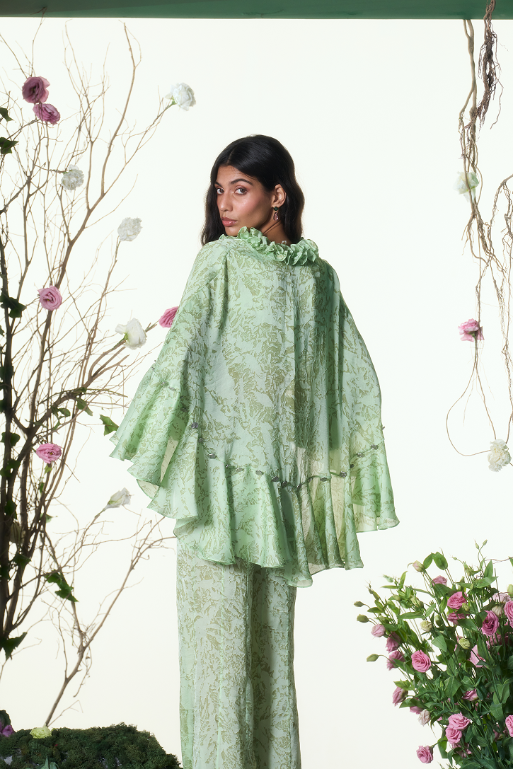 Mistleaf Ruffle Printed Top