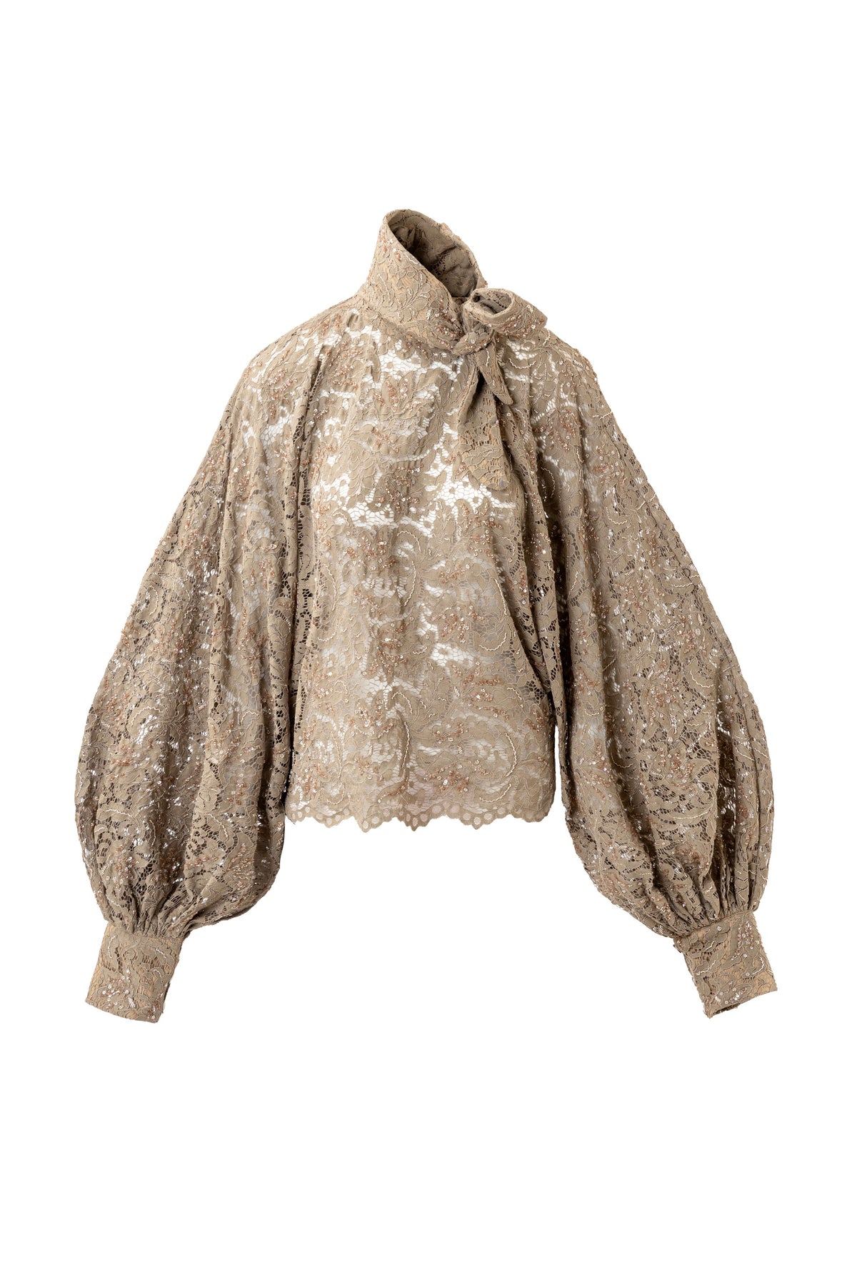 Dusty Nacre Lace Top