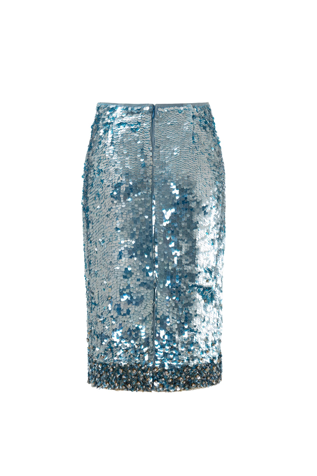 Aqua Embellished Midi Skirt