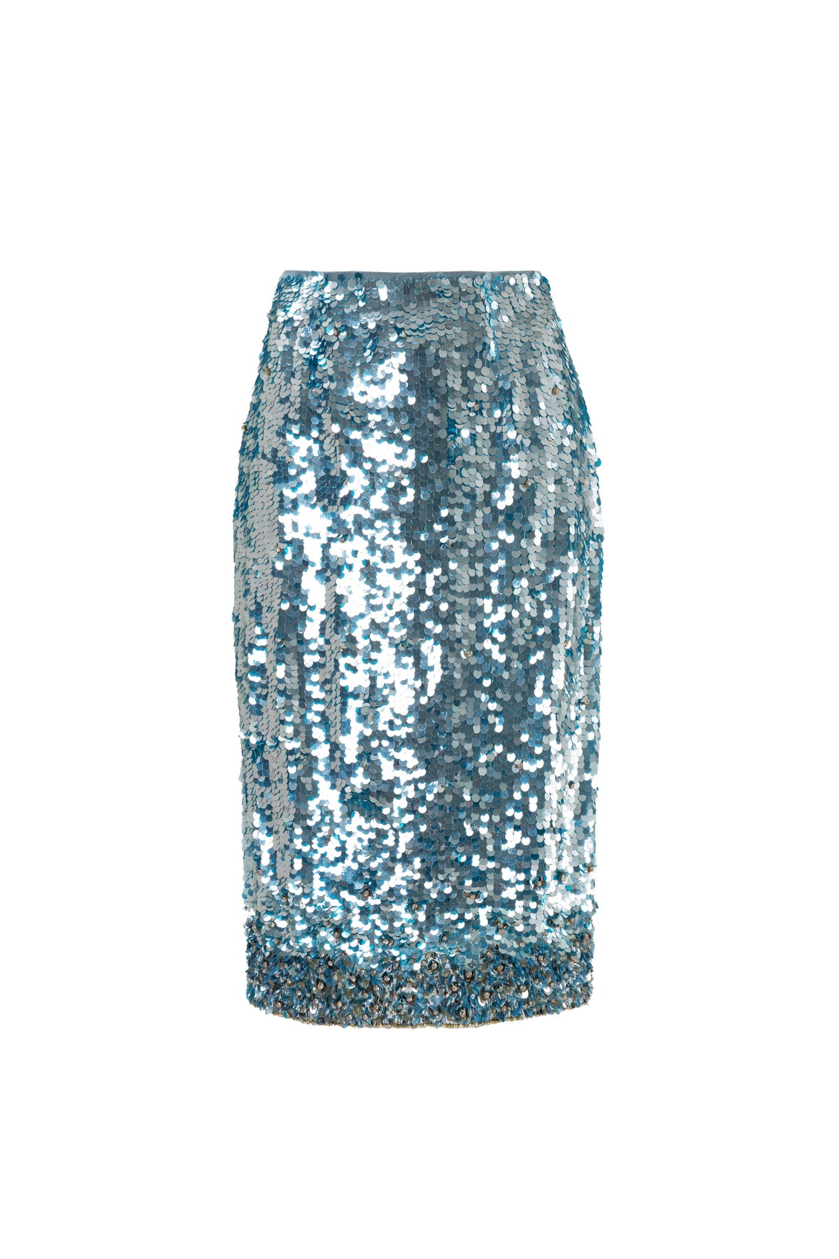 Aqua Embellished Midi Skirt