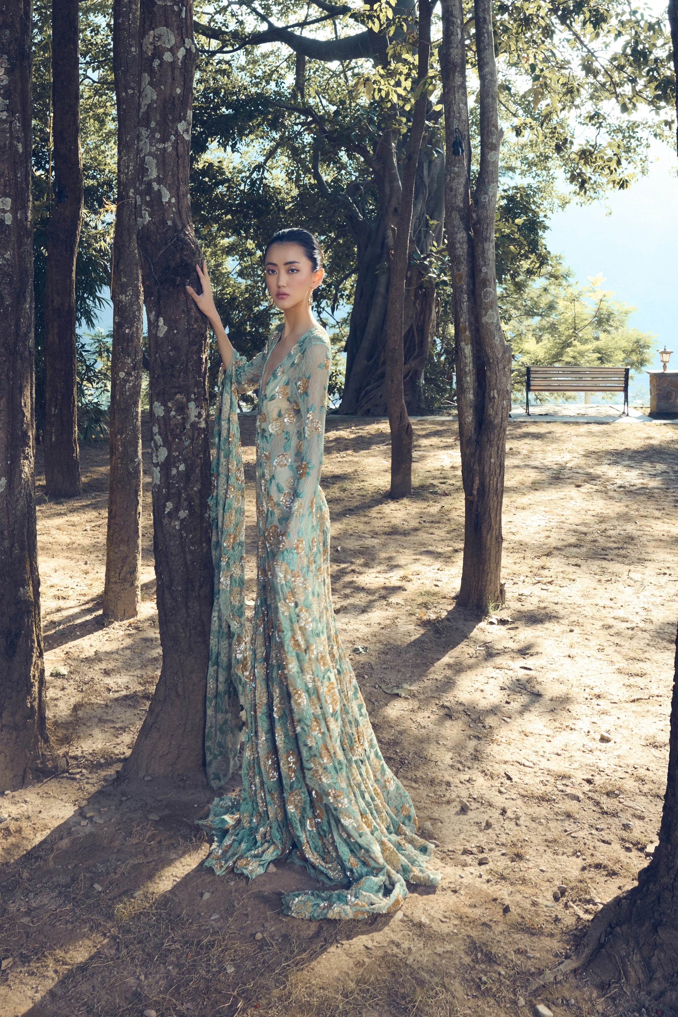 Golden Sage Bloom Gown