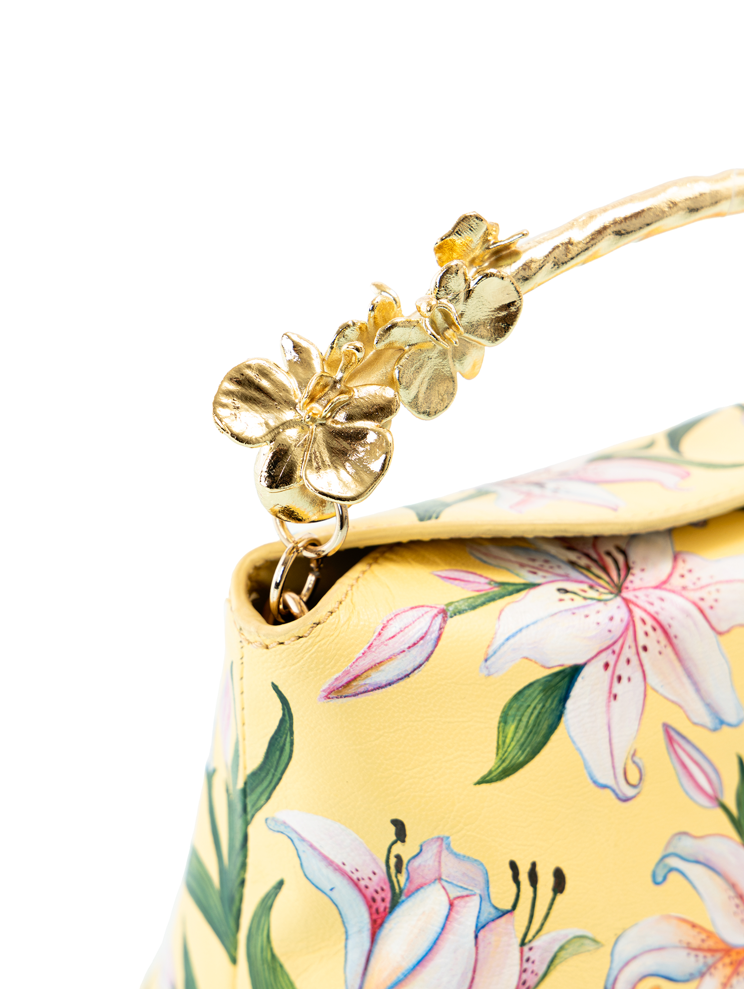 Elegant butter yellow leather bag styled as a refined outing and evening bag