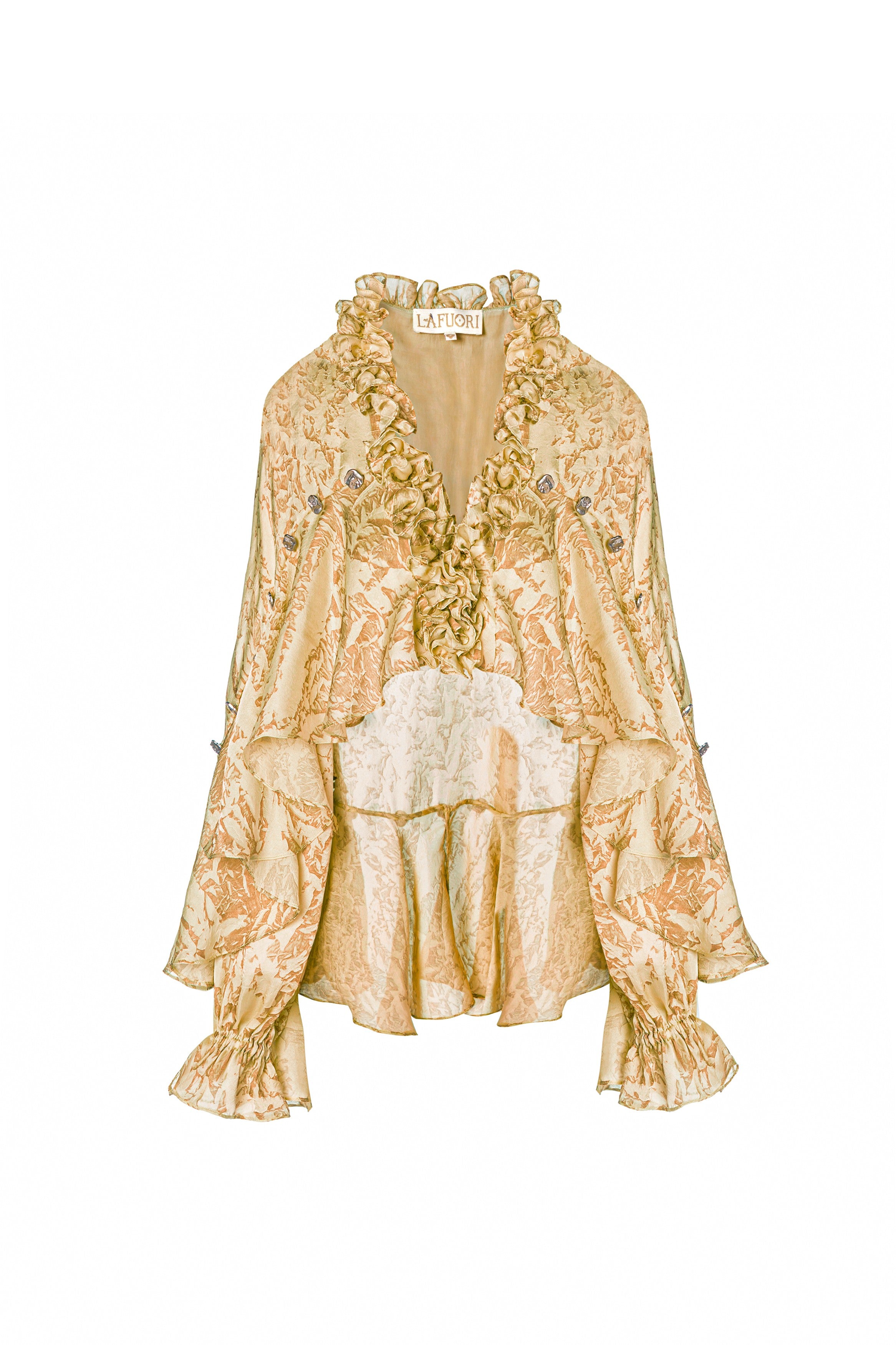 Honeydew Printed Ruffle Top