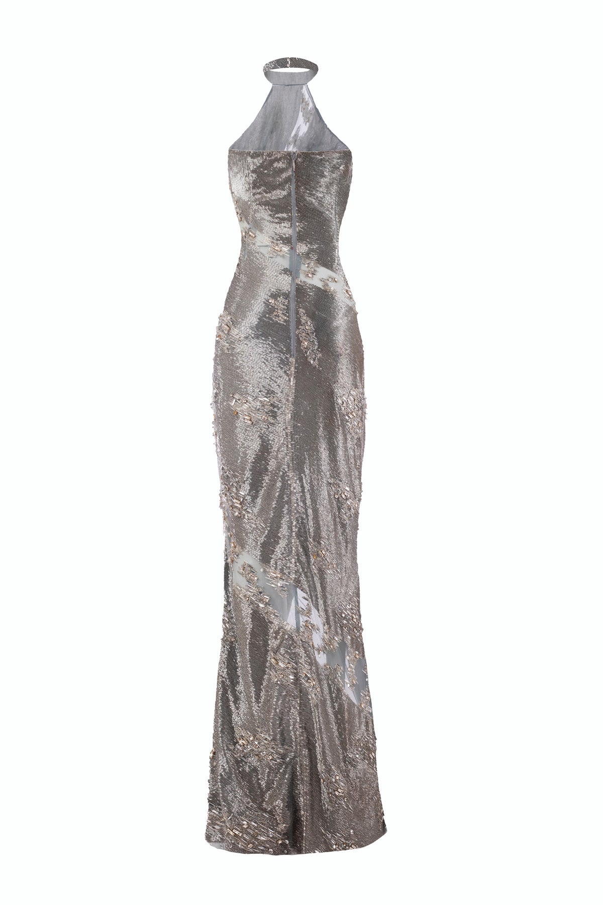 Moonstone Embellished Halter Dress