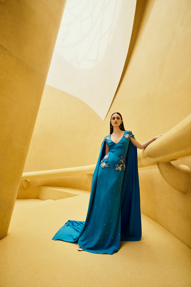 Red carpet style gown presented as a formal evening gown and luxury occasion wear dress for destination wedding guest moments, resort evening couture, and guest of wedding beaded dress styling