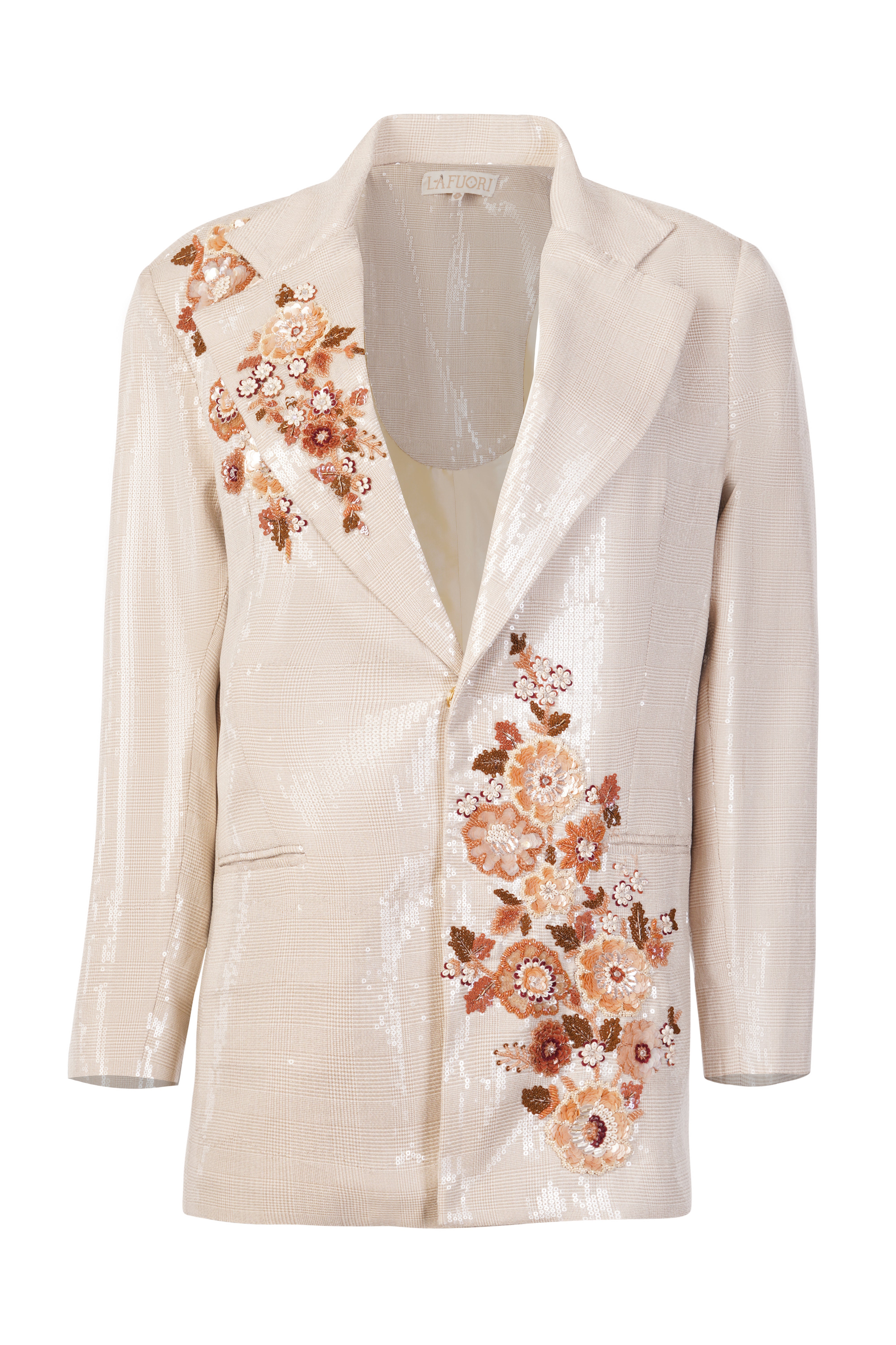 Jean Champagne Chic Embroidered Jacket