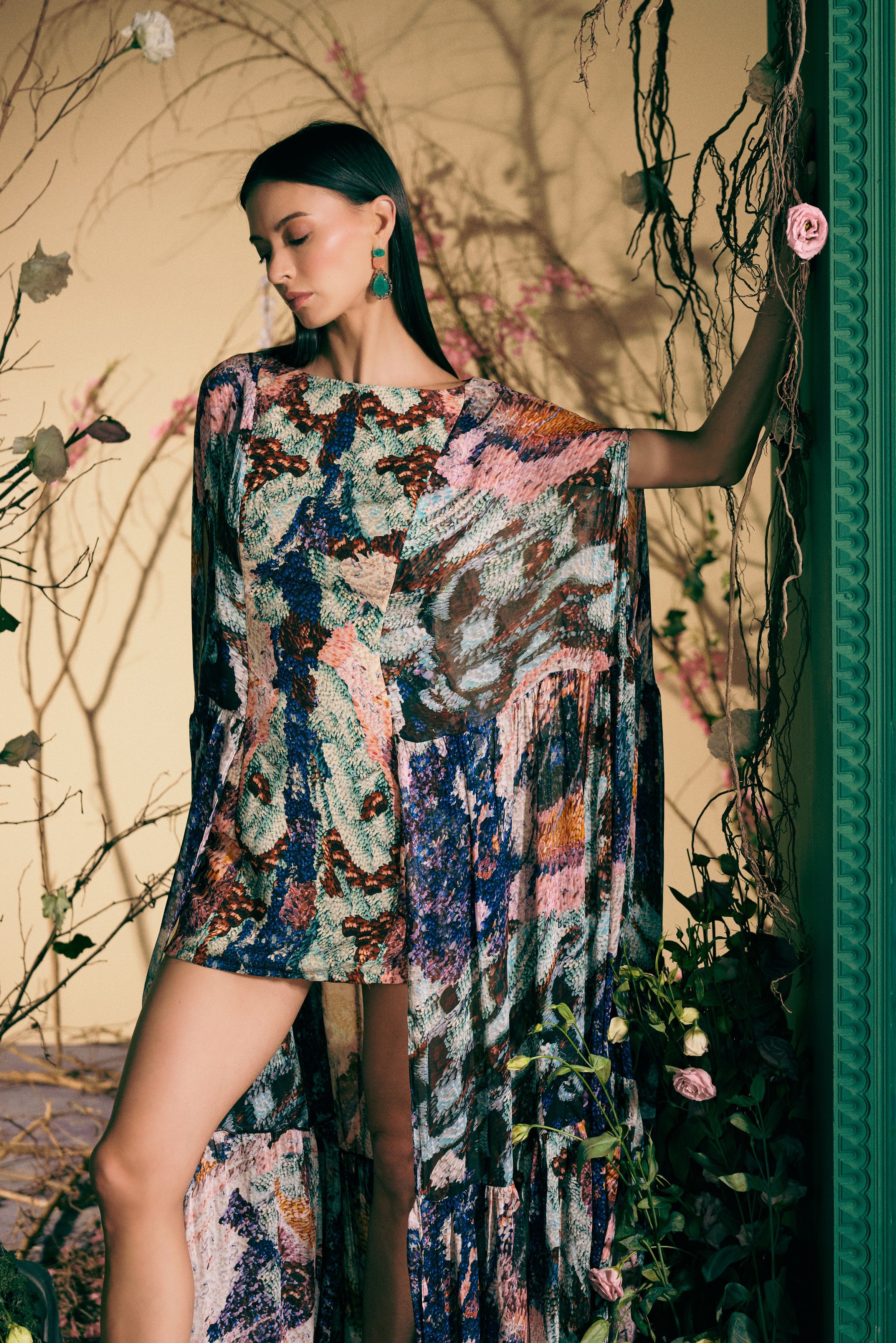 Genevieve Nebula Cape Dress