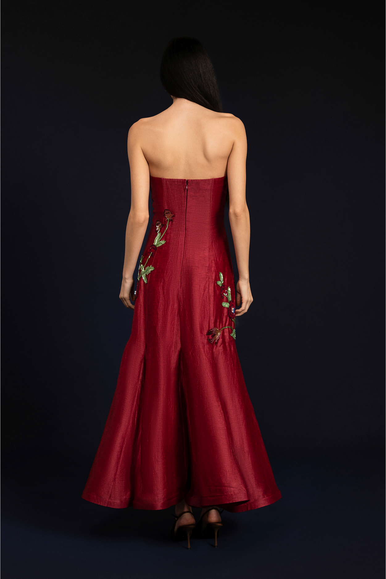 Layla Floral Emb. Corset Dress