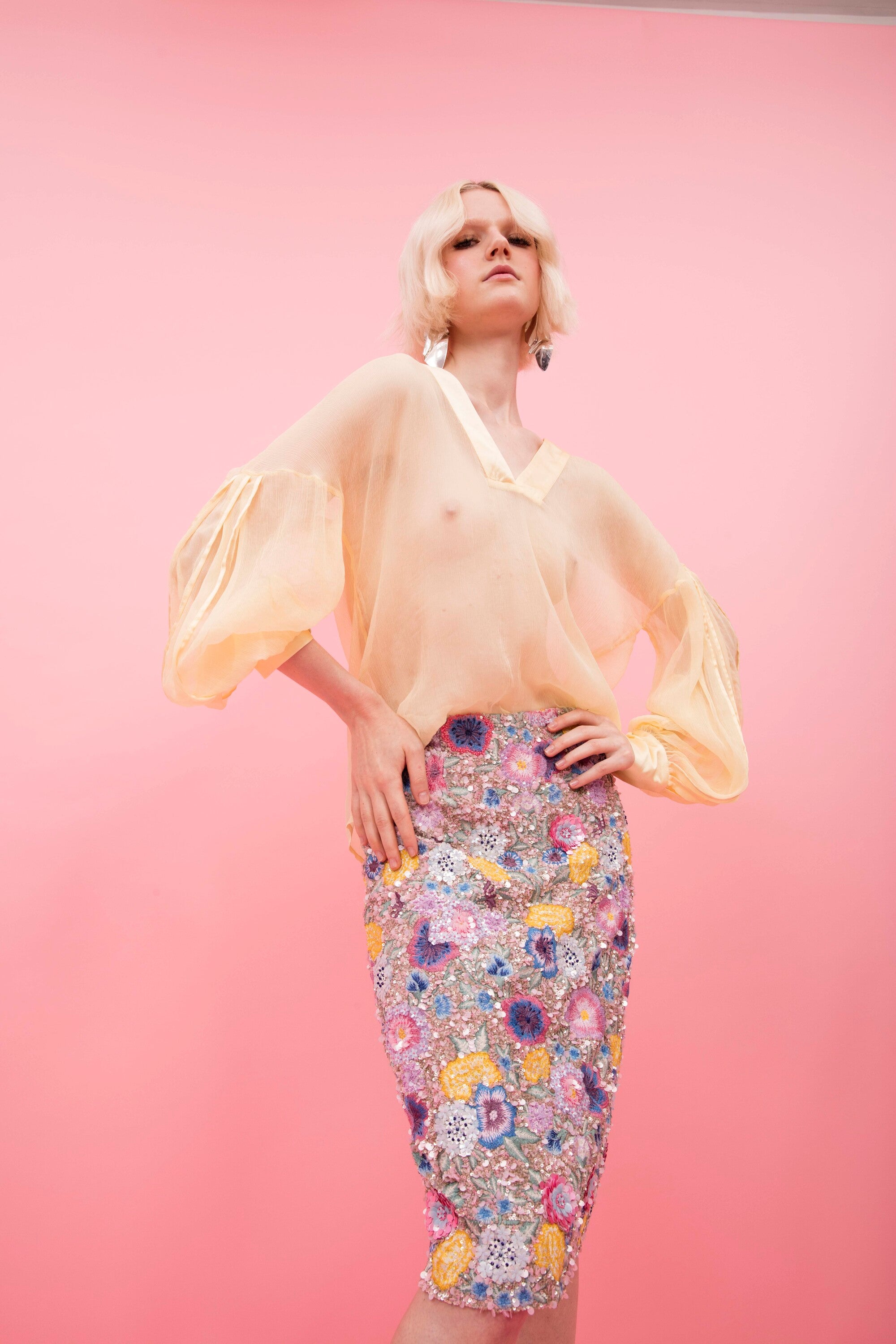 Elysia pink blossom column skirt