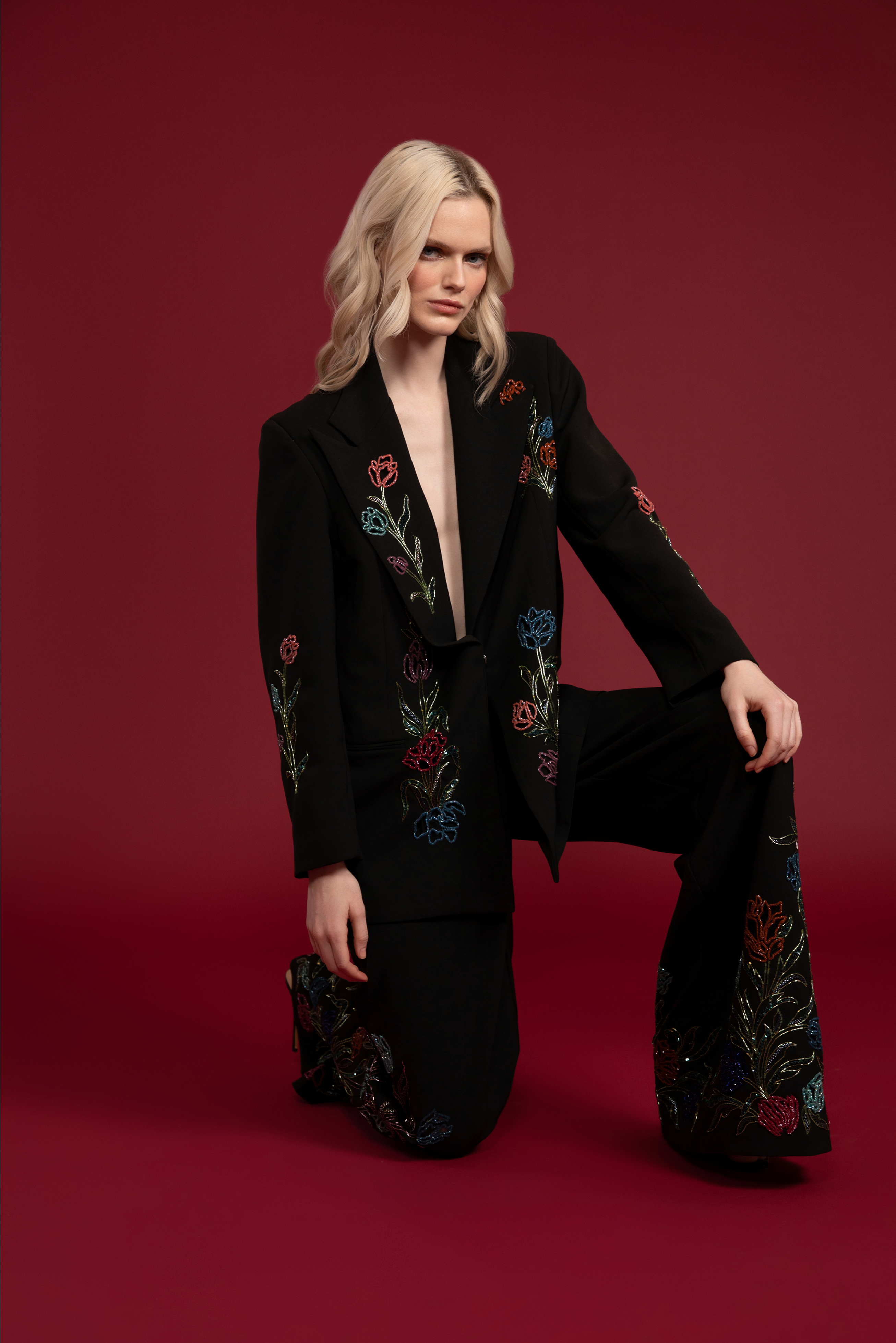 Celestia Noir Tulip Flared Pants