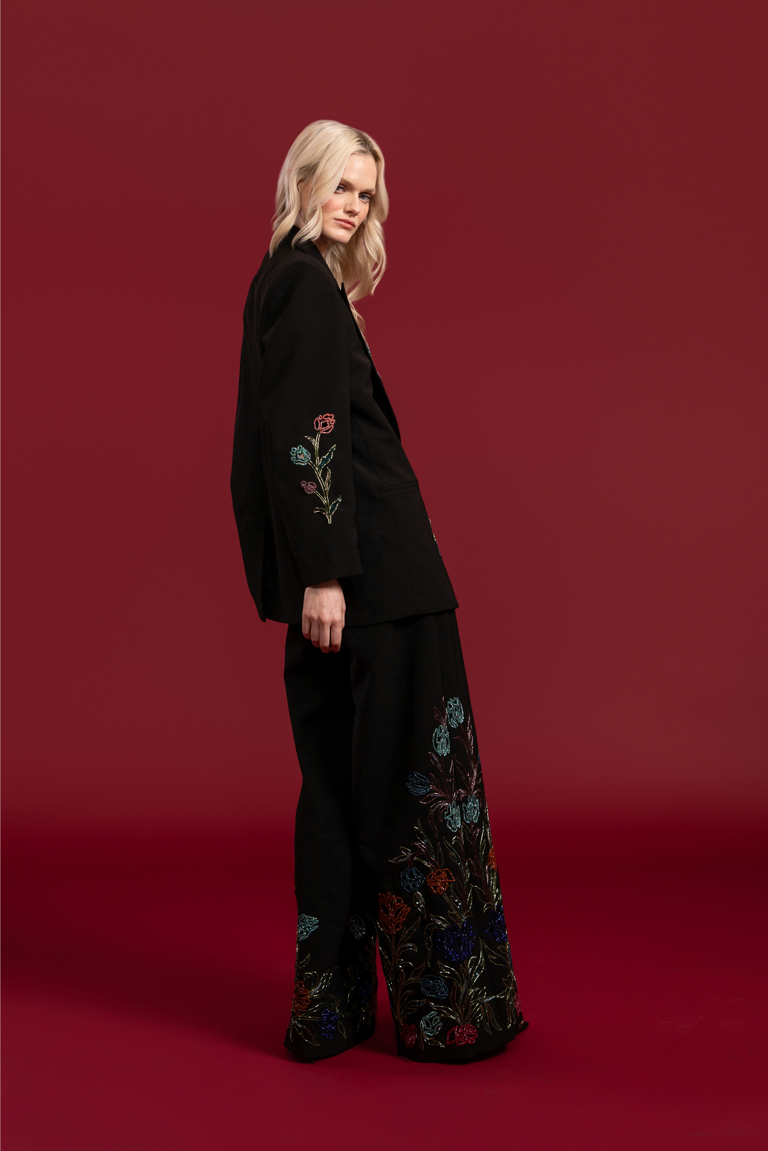 Celestia Noir Tulip Flared Pants