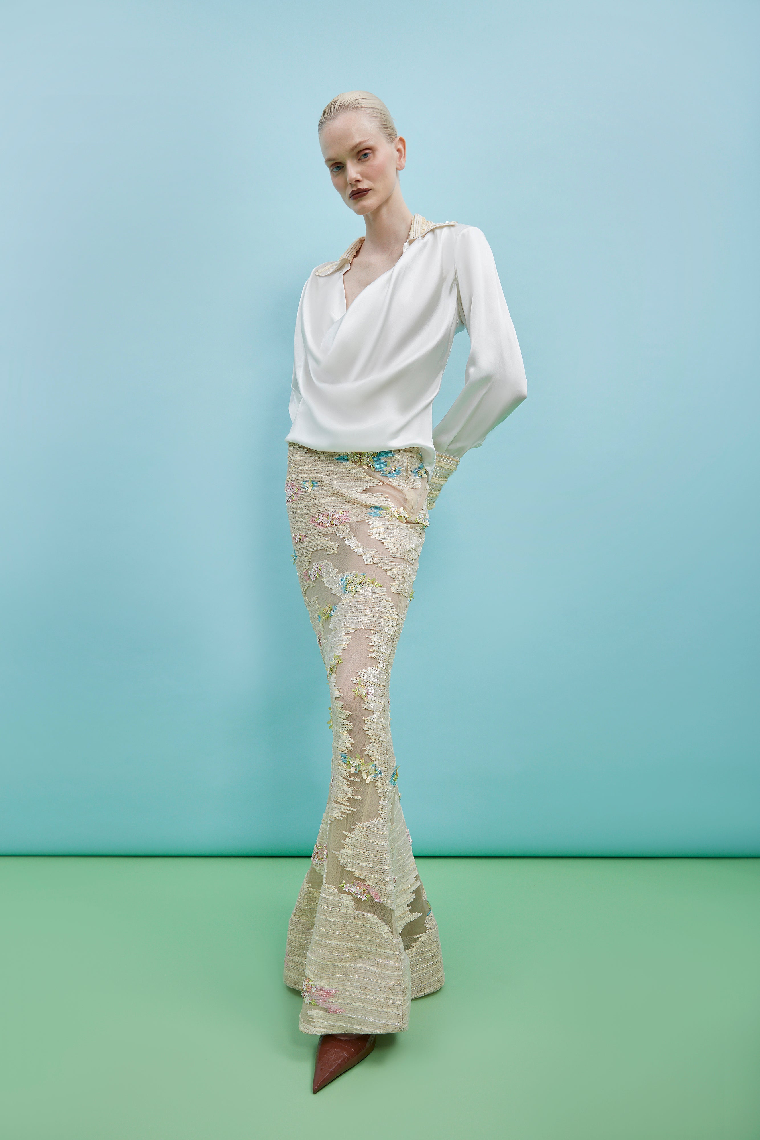 Terra Whispering Blooms Embroidered Skirt