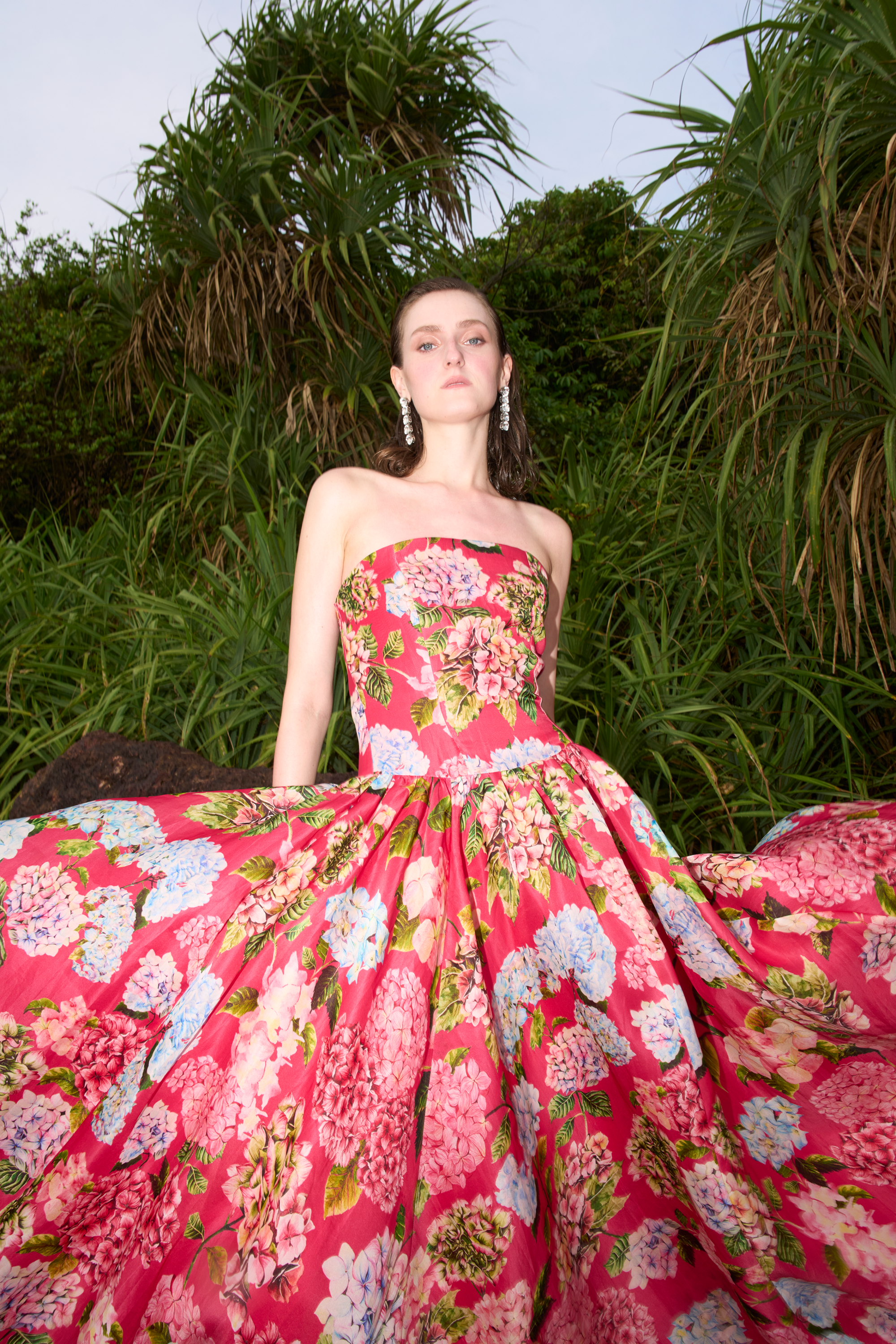 Fuchsia Bloom Balloon Gown