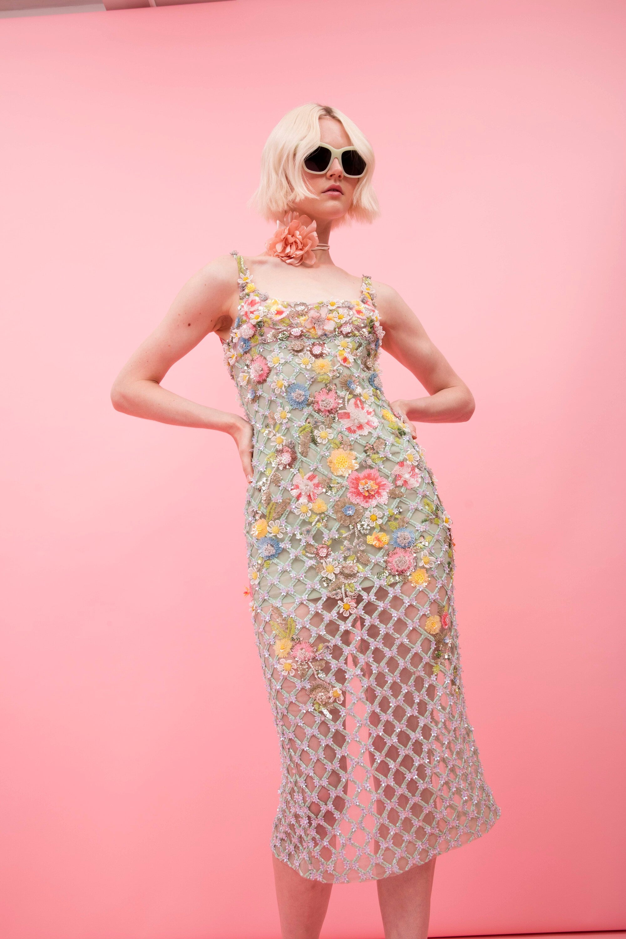 impressive blossom black 3d floral embroidered midi dress Impressive Blossom Black 3D Floral Embroidered Midi Dress