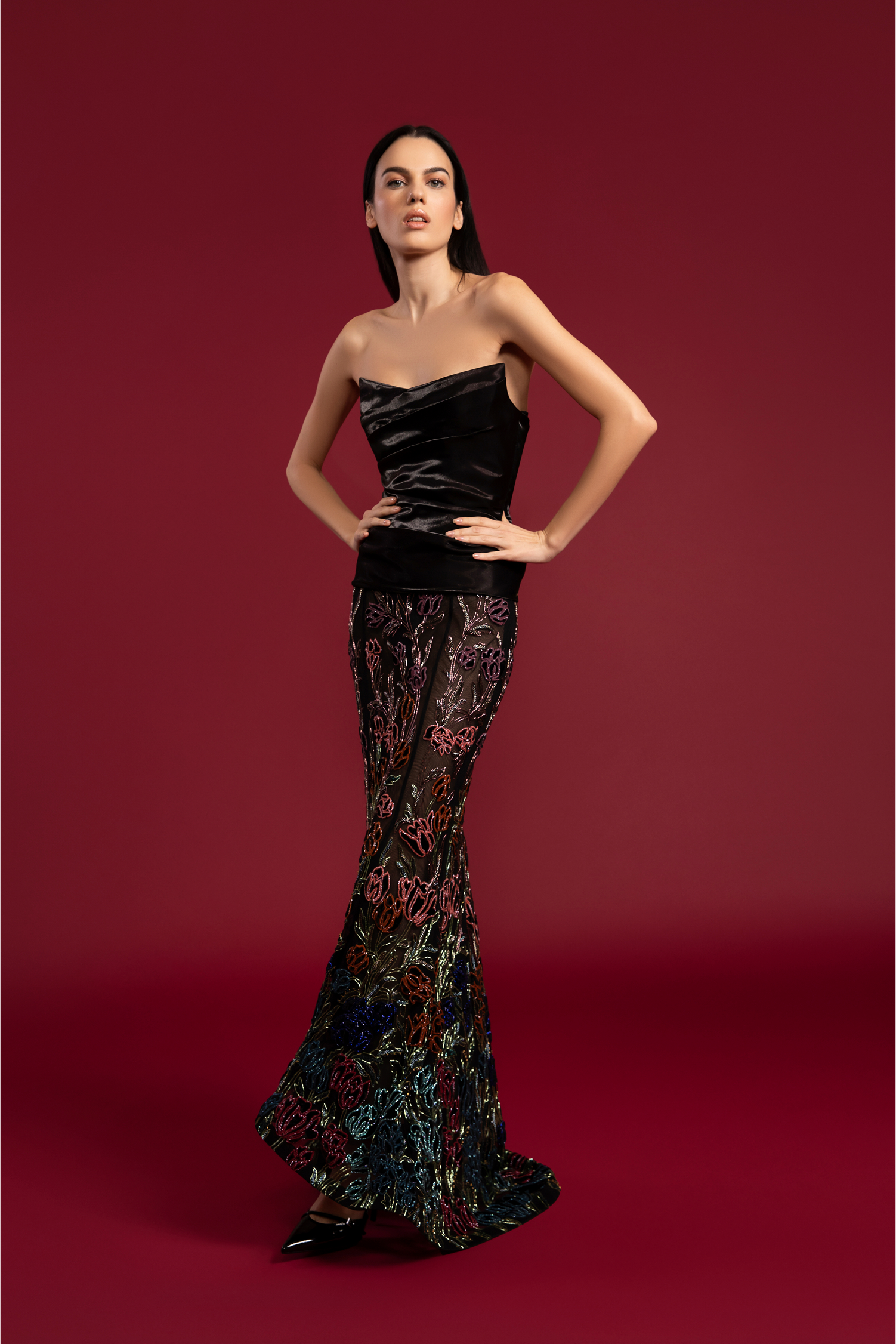 Amara Noir Tulip Skirt