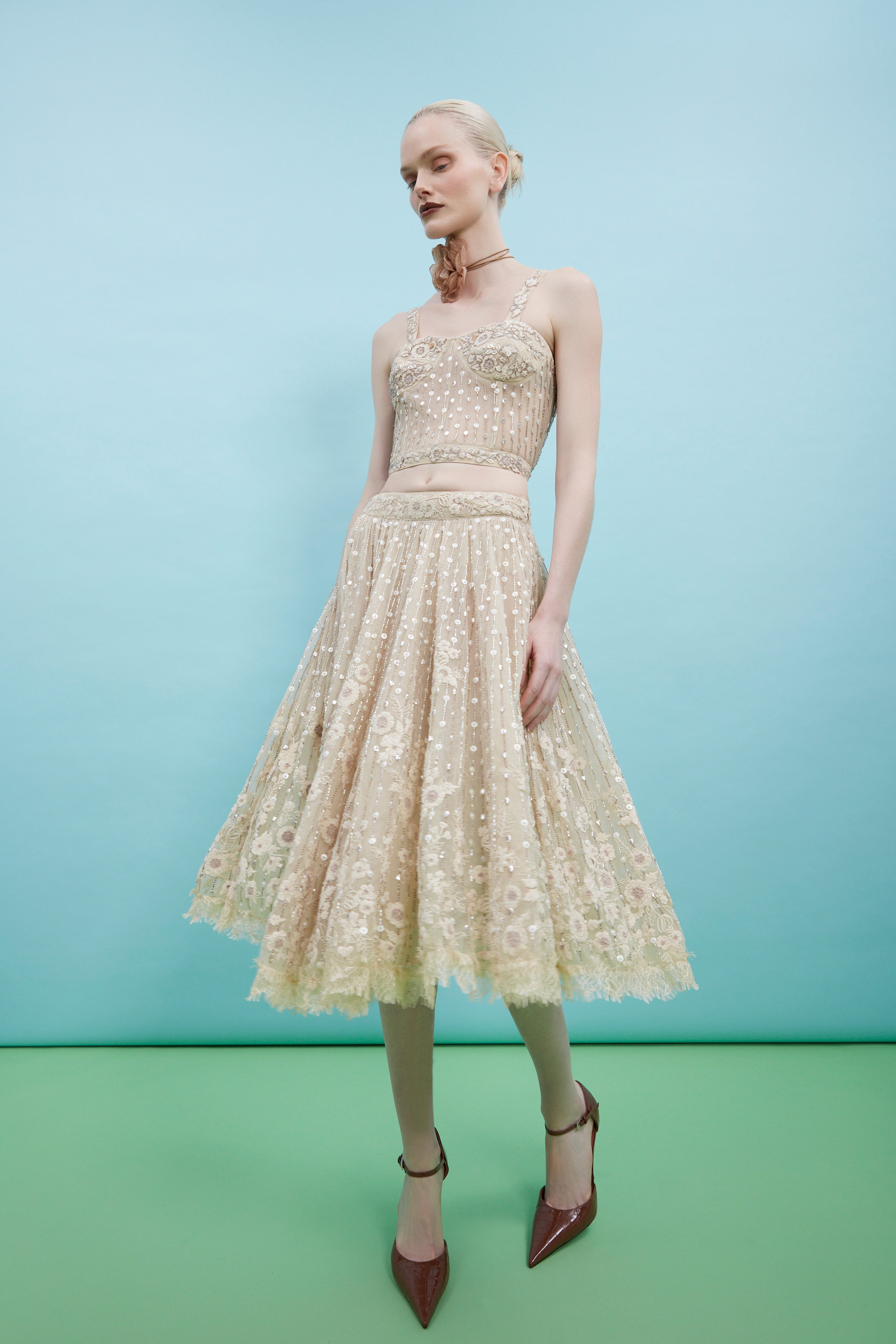 Esla Grace Embroidered Skirt