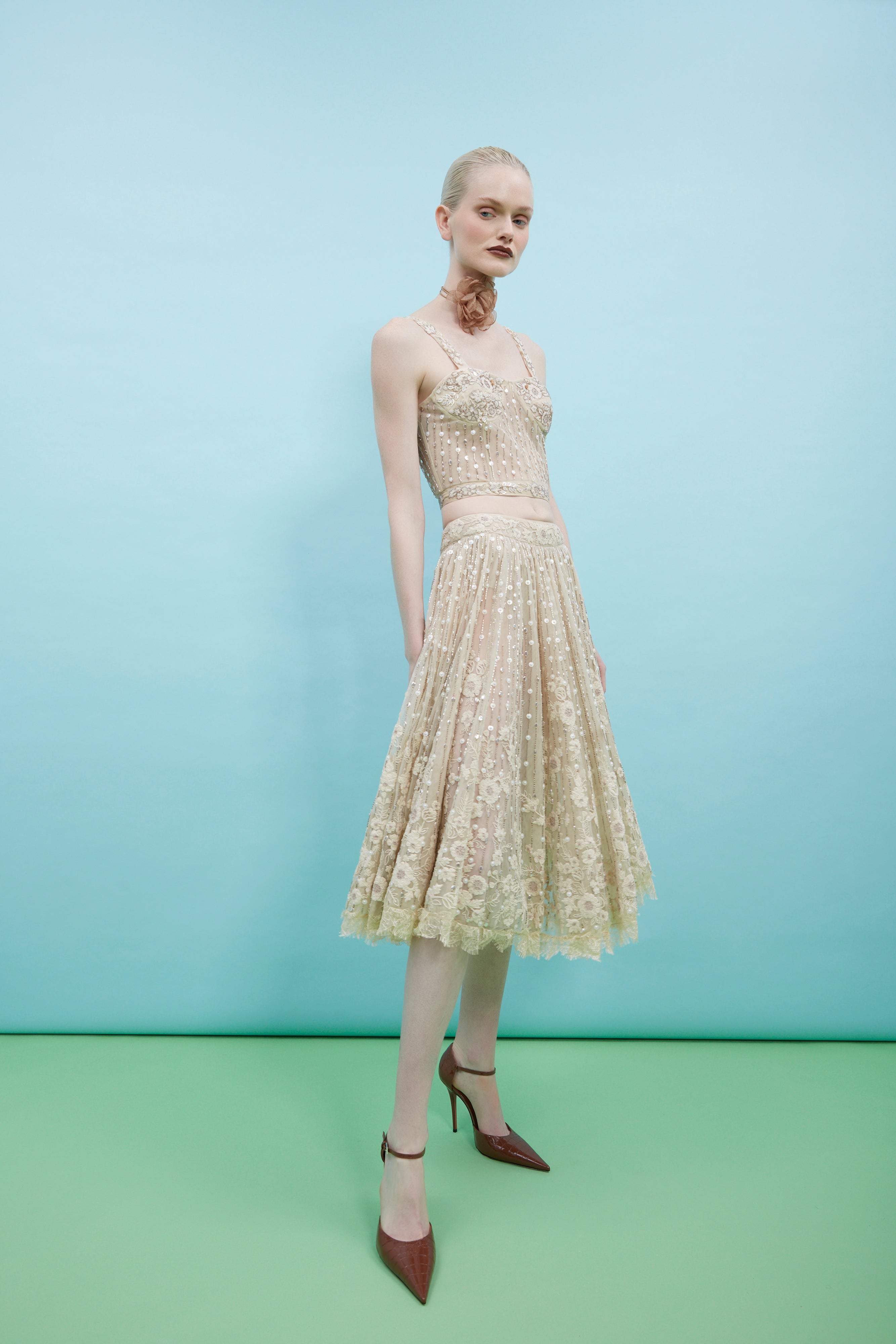 Esla Grace Embroidered Skirt