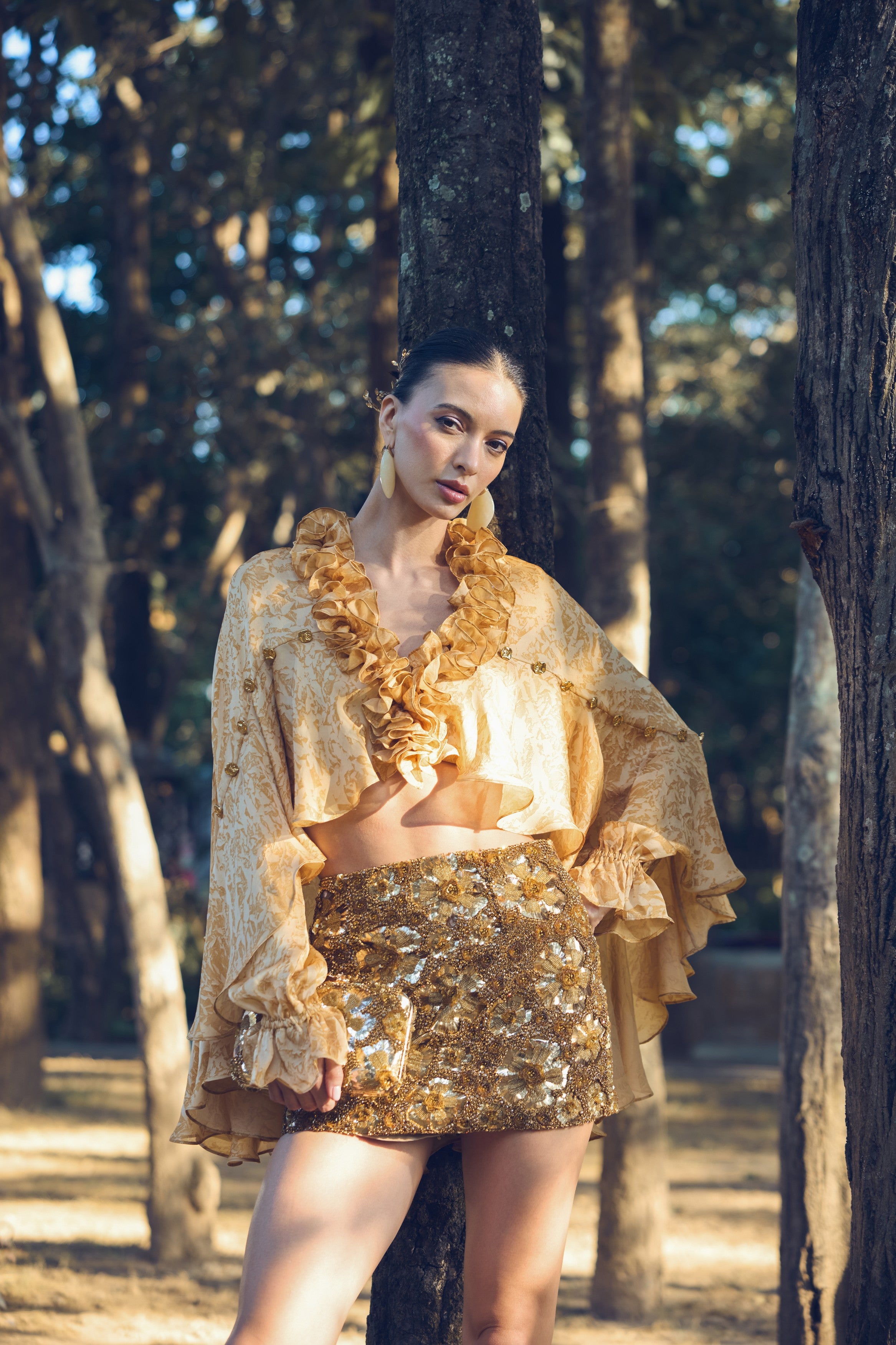 Gilded Honeycomb Mini Skirt