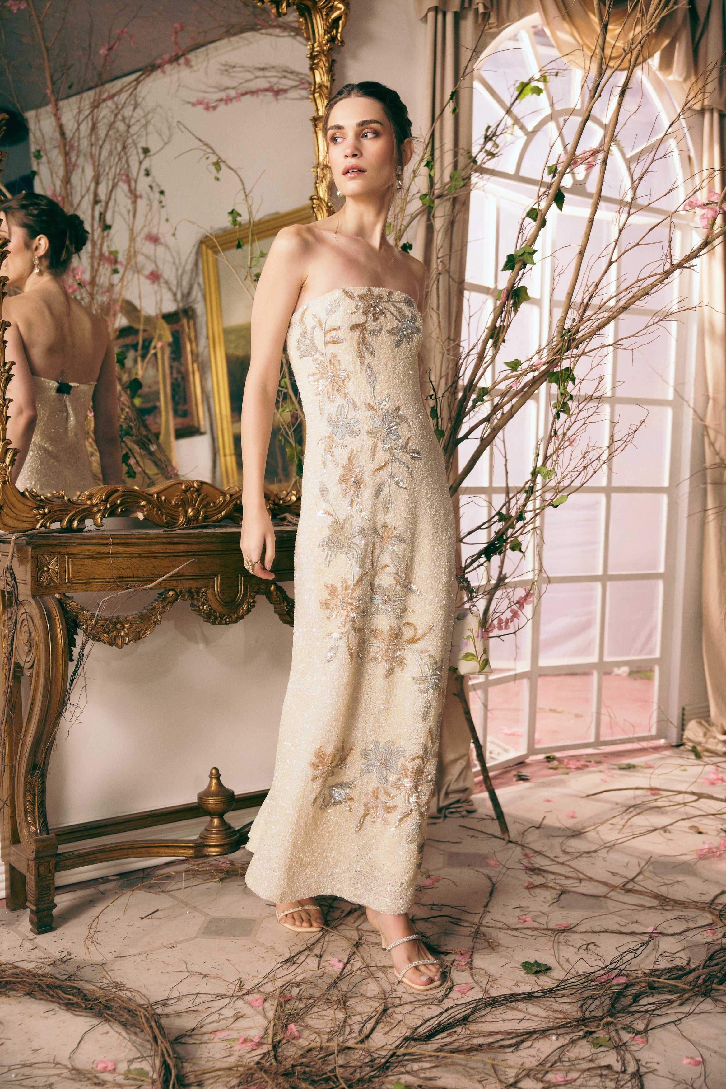 Golden Flora Dreamscape Dress