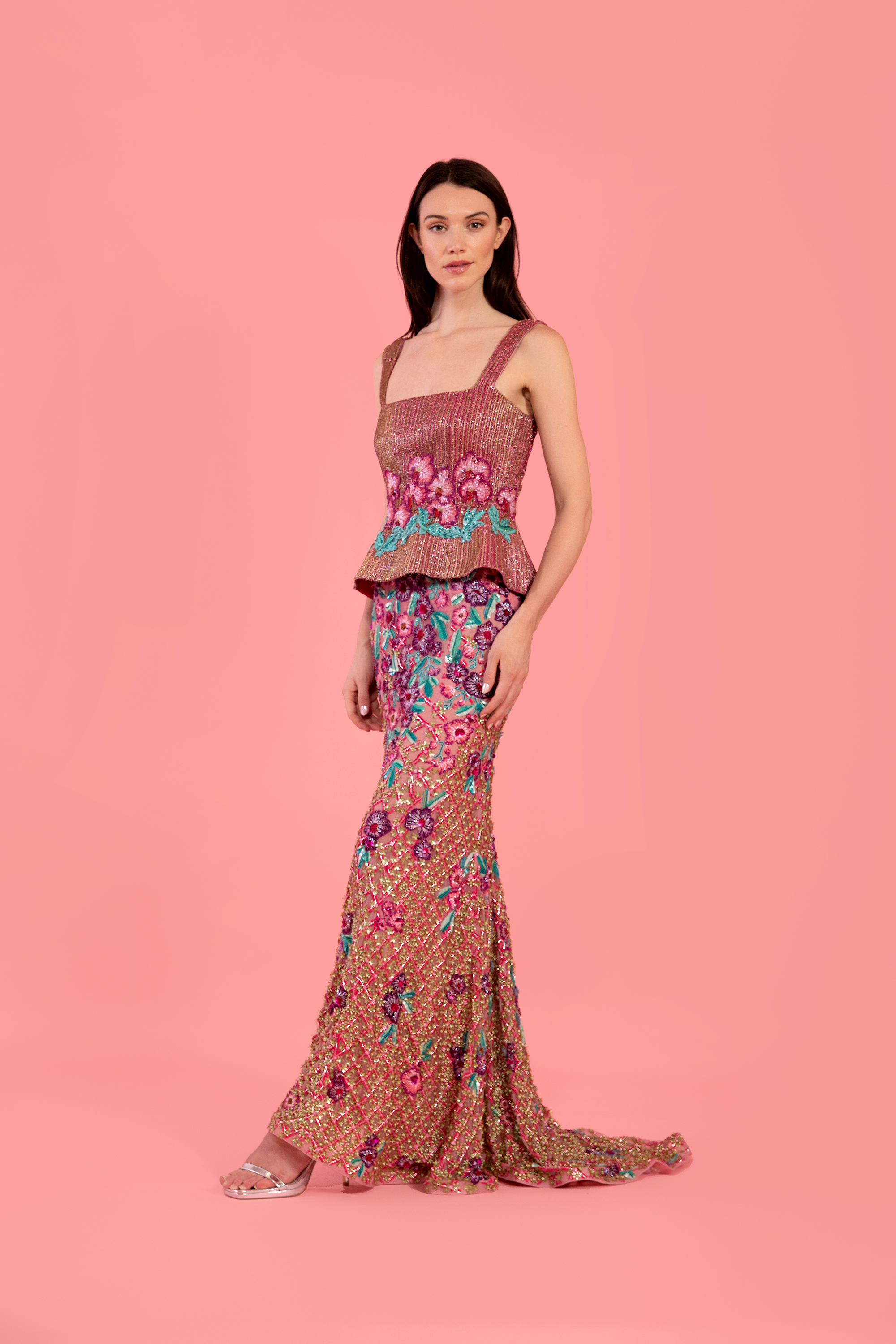 Prism Pink Embroidered Mini Dress
