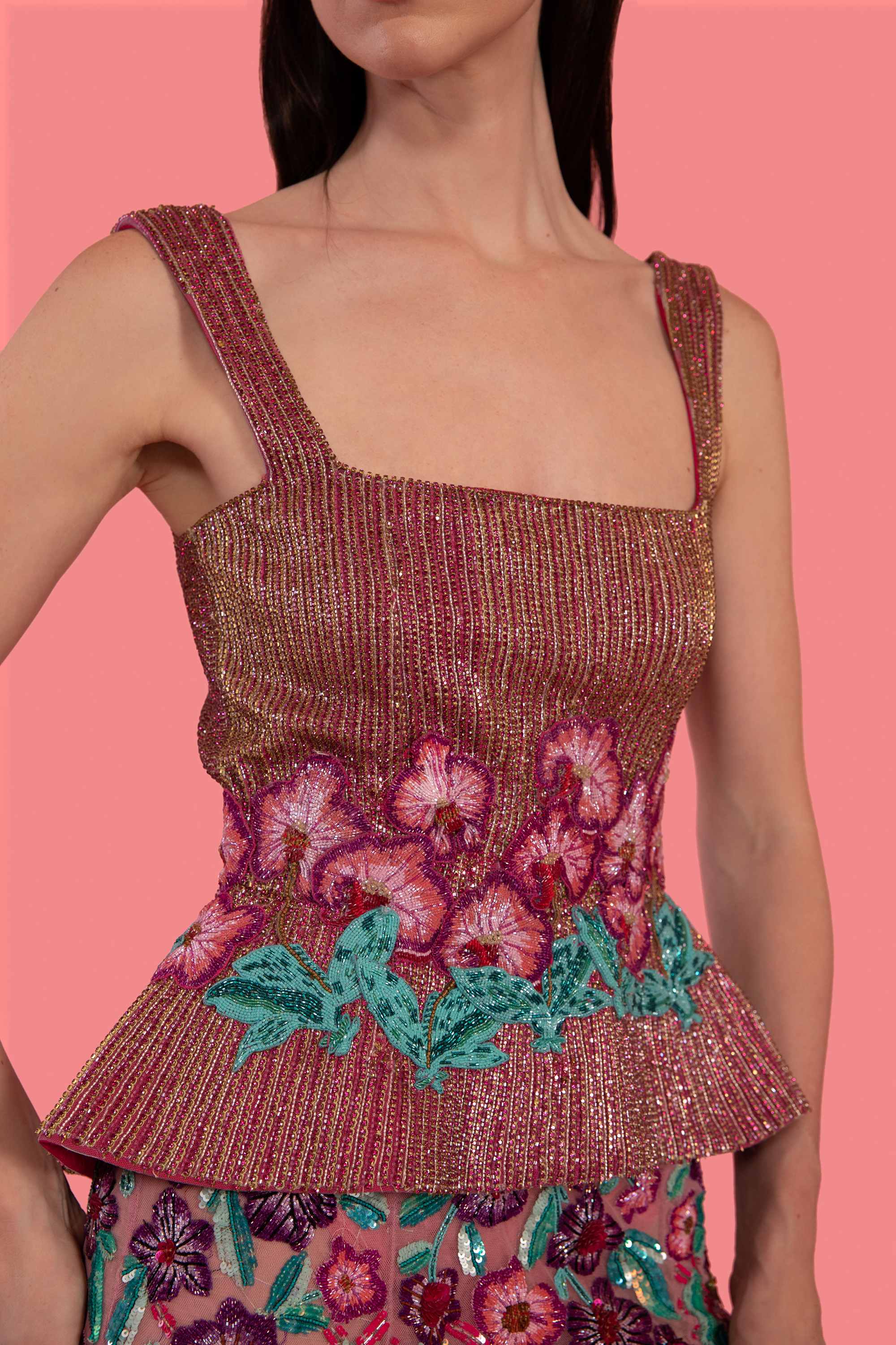 Prism Pink Embroidered Mini Top