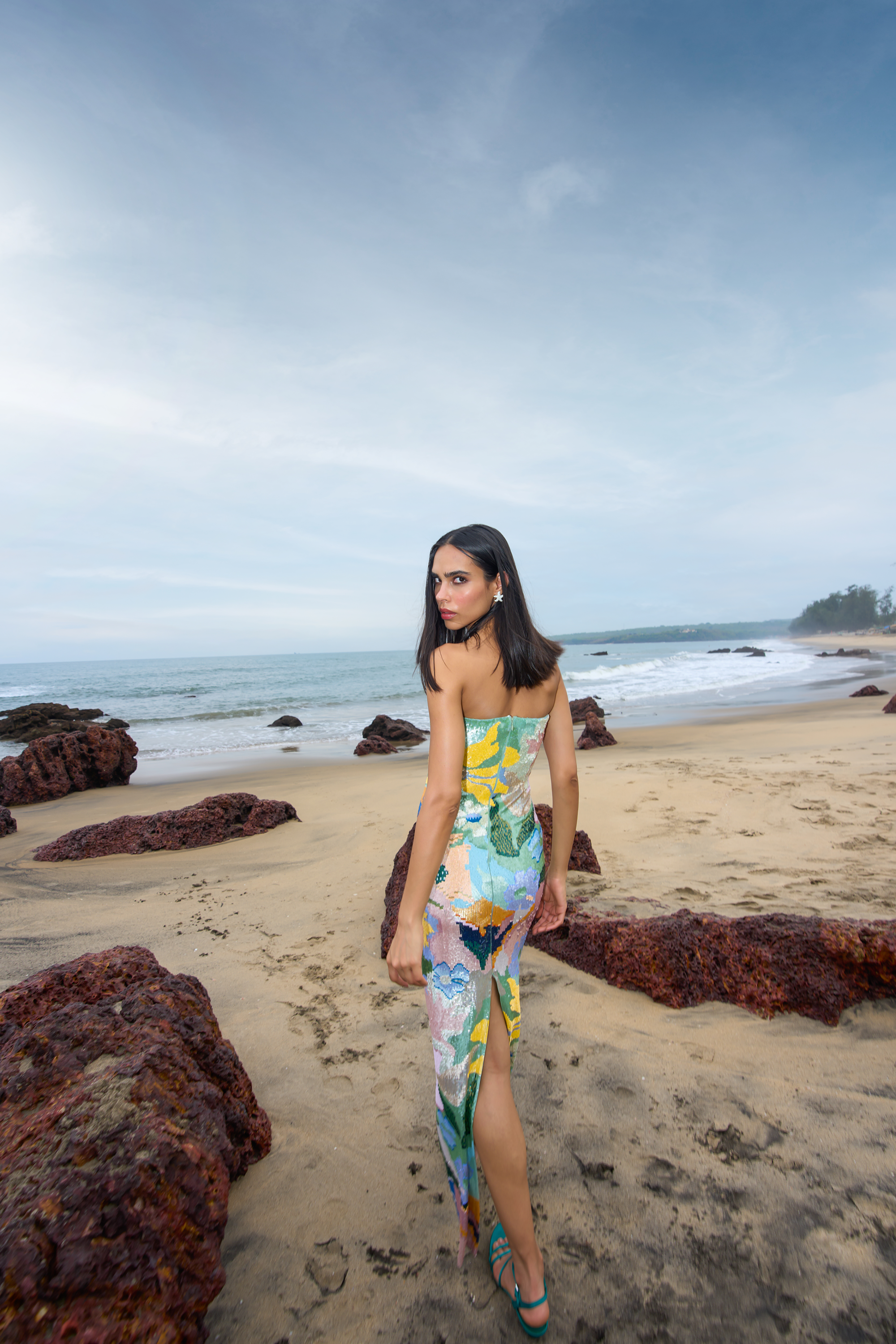 Floral Jacquard Embroidered Dress