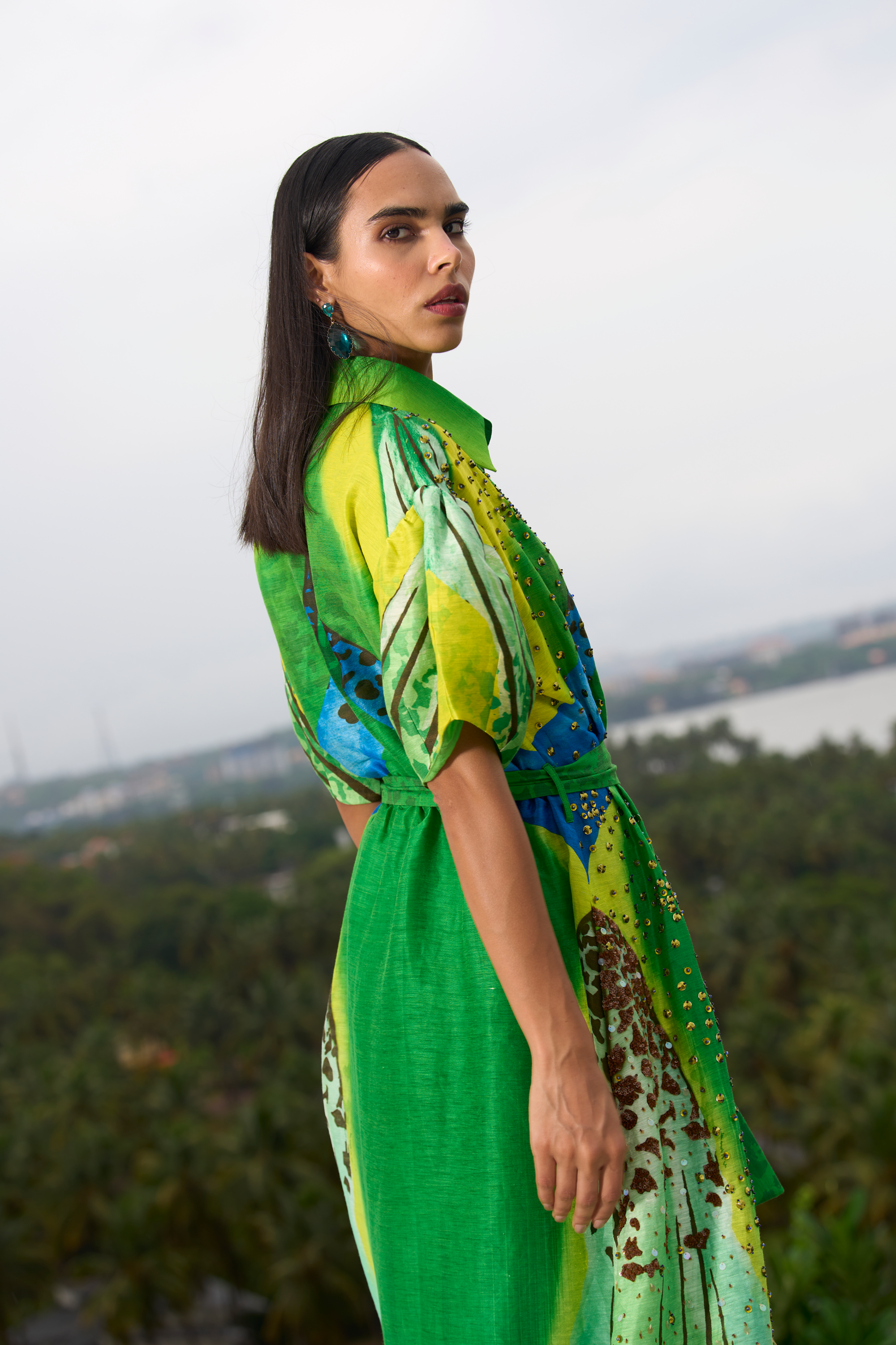 Verde Forest Shirt Dress