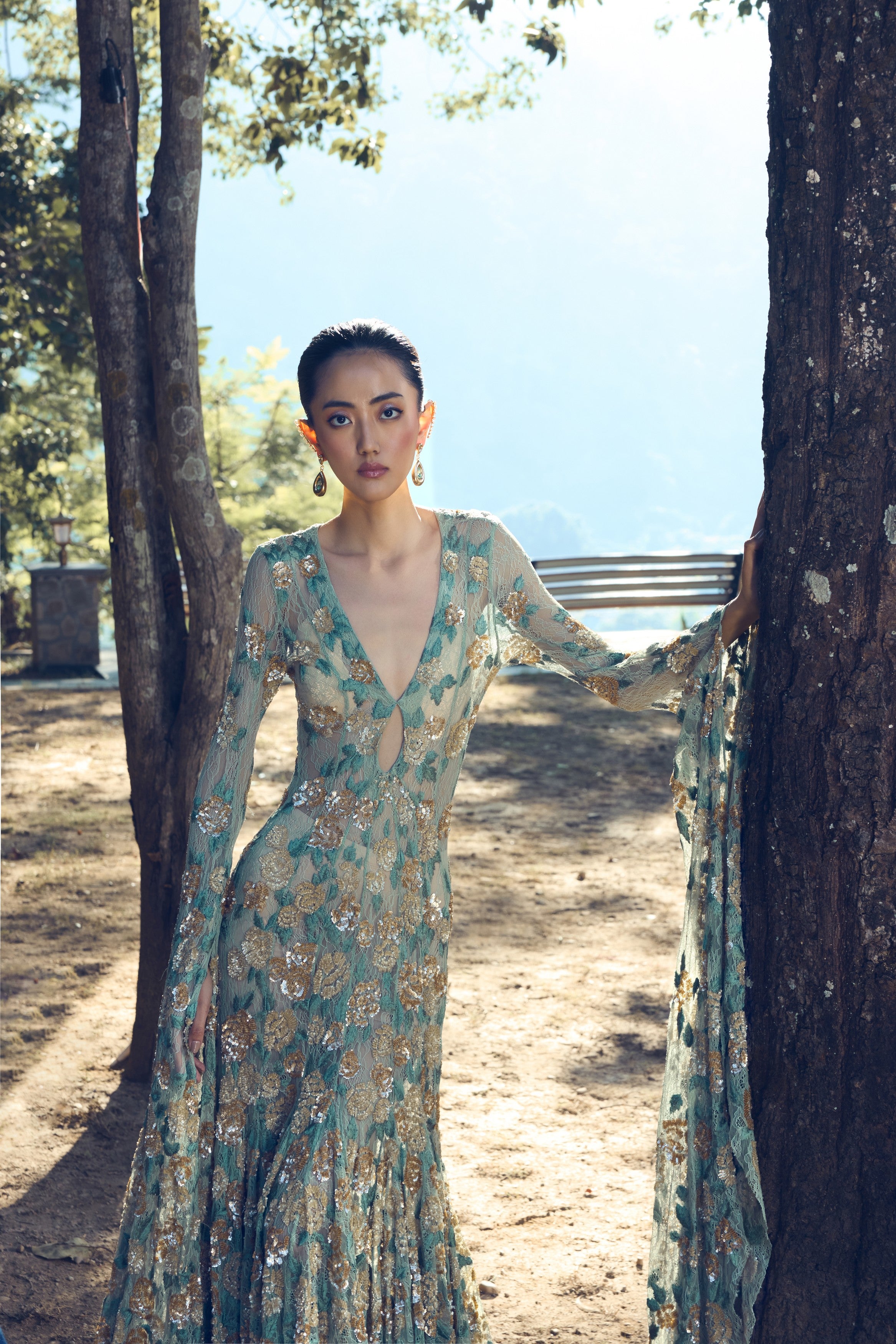 Golden Sage Bloom Gown