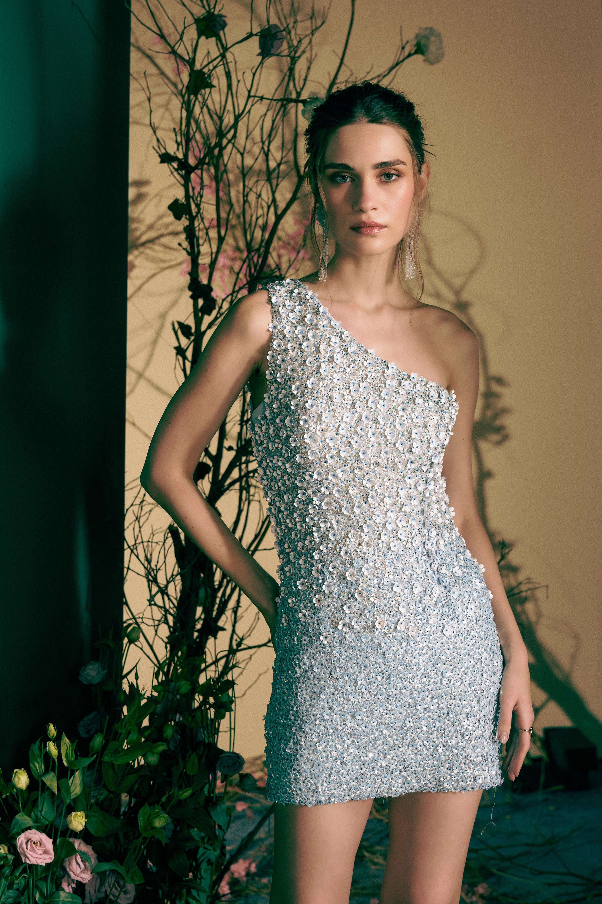 Ice Flower Enchantress Mini Dress