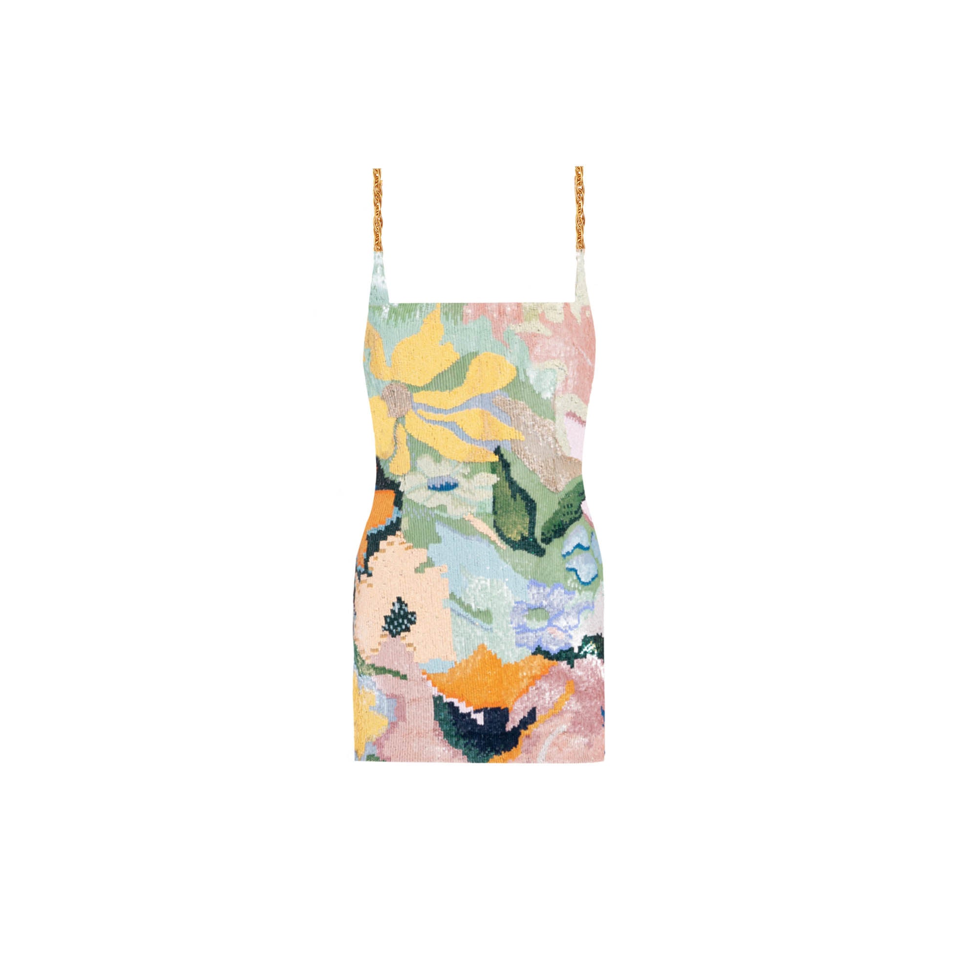 Floral Jacquard Embroidered Mini