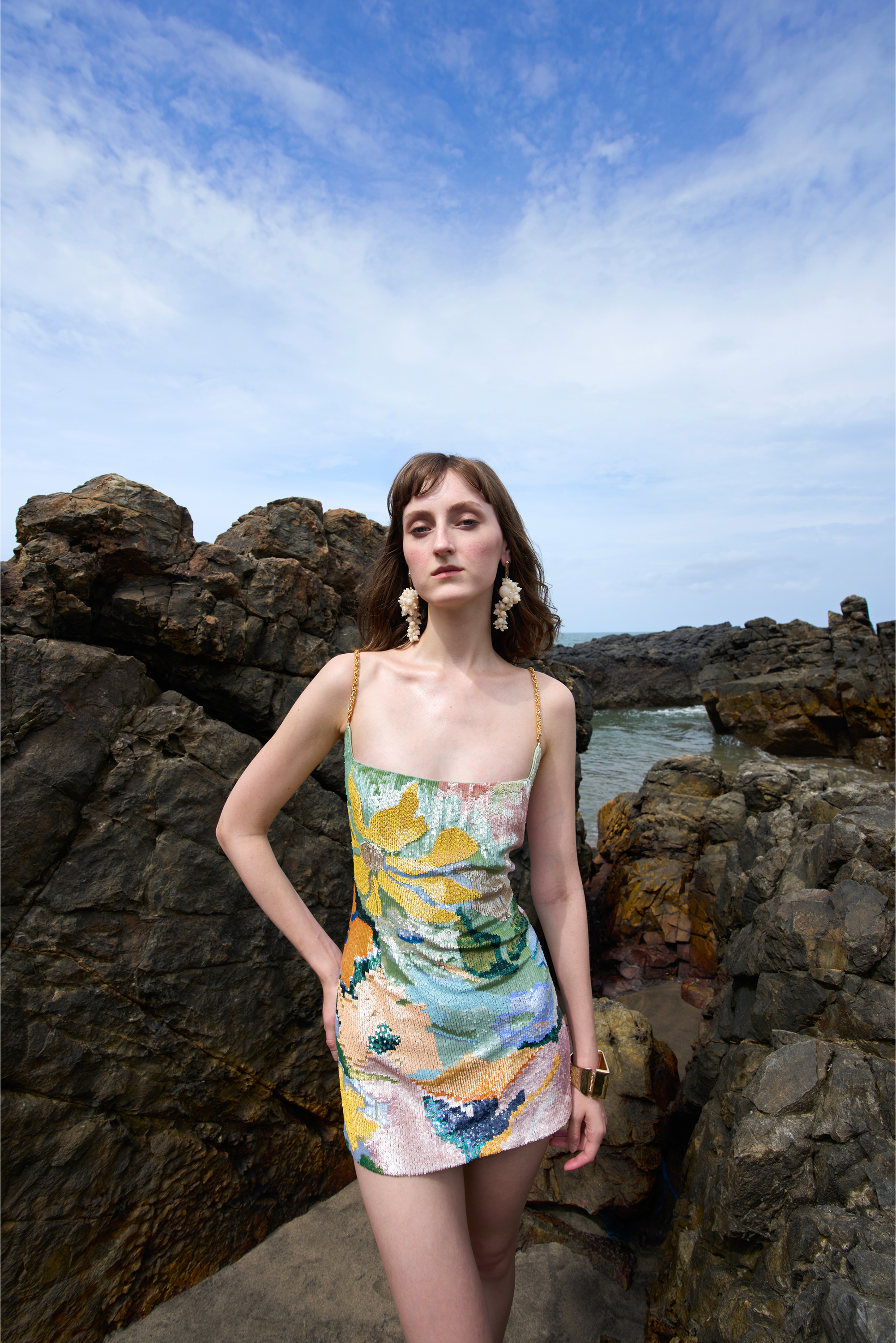 Floral Jacquard Embroidered Mini