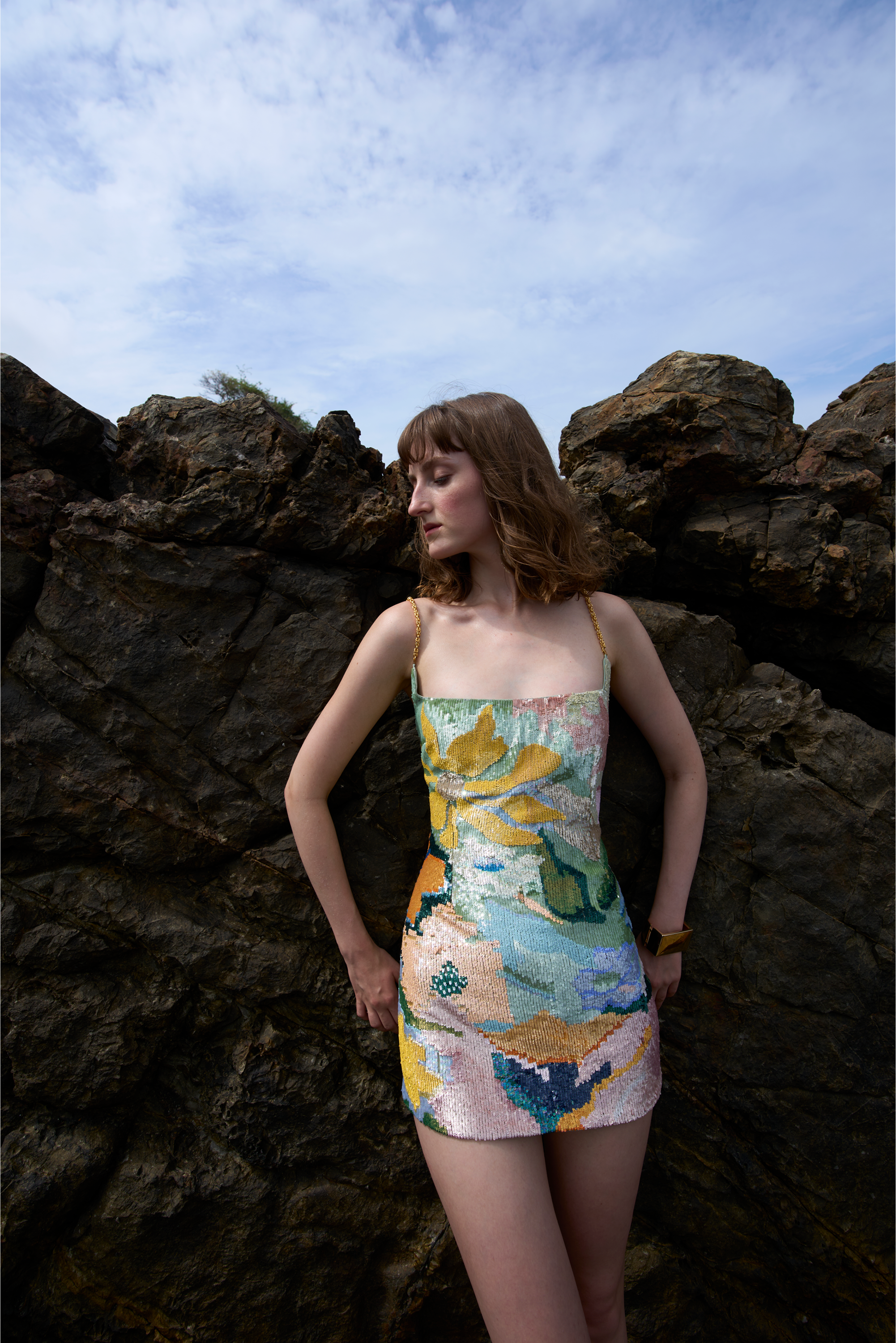 Floral Jacquard Embroidered Mini