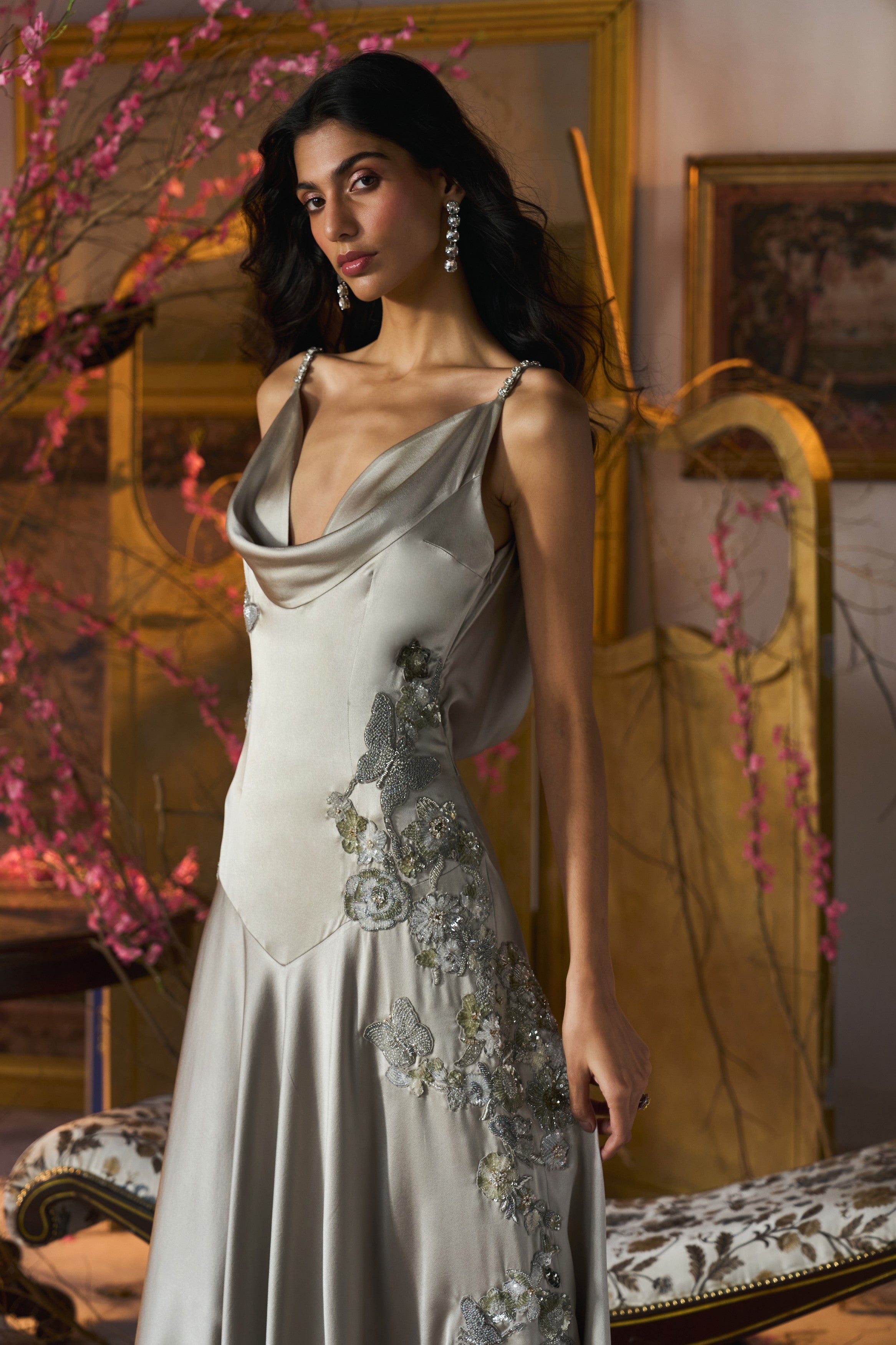 Champagne Mist Drape Dress
