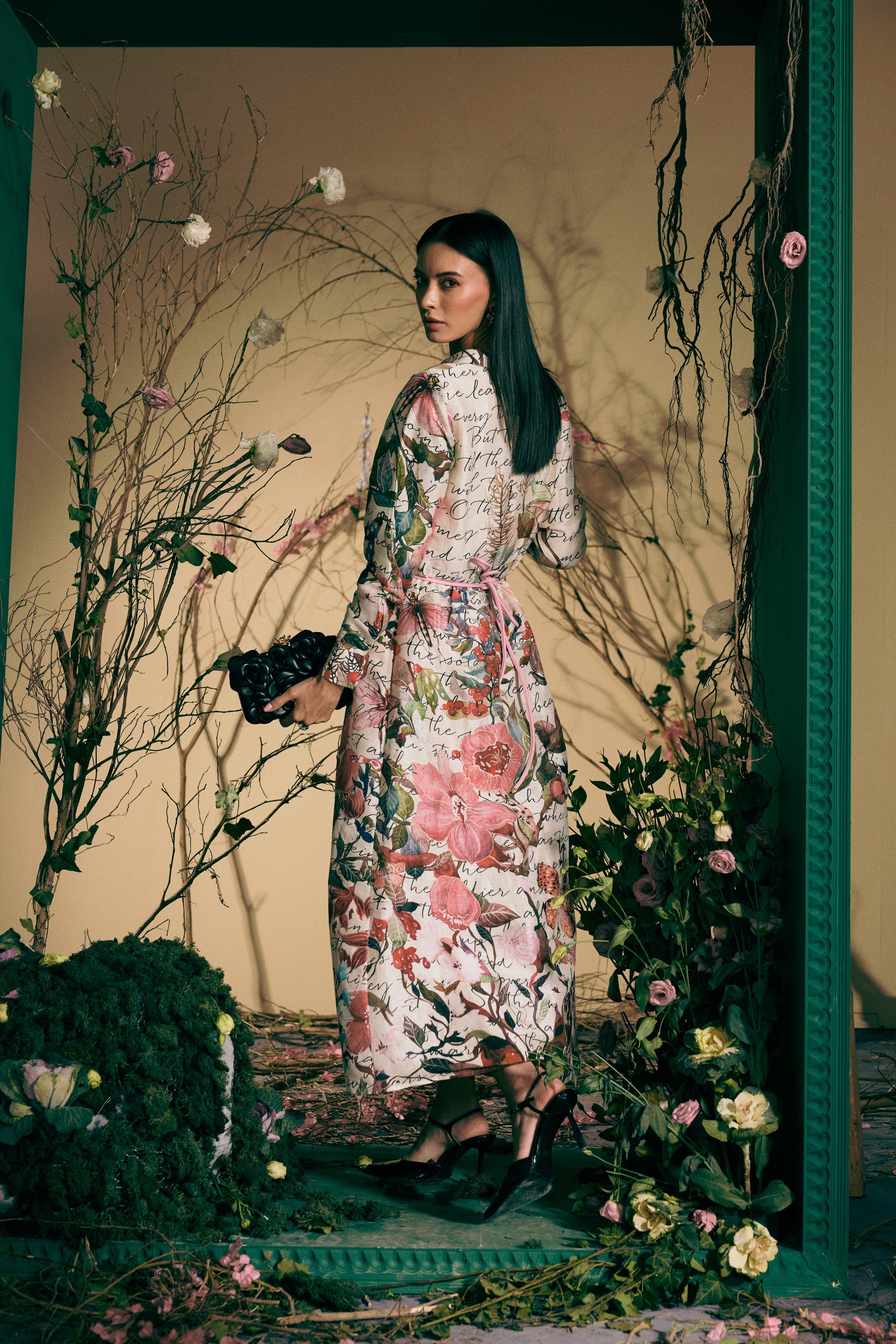 Botanical Enchanted Printed Shirt Dress