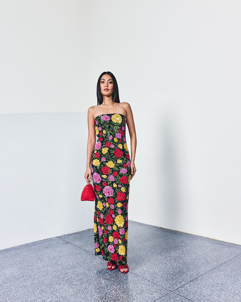 Maison Rose Column Dress