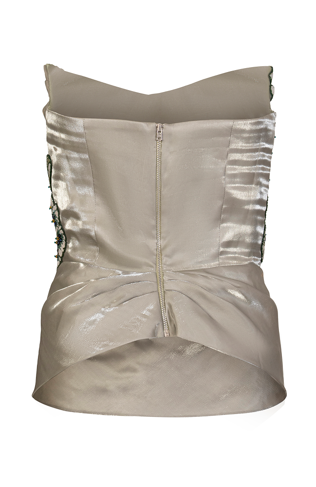 Luxury evening wear corset top suitable for cocktail occasions